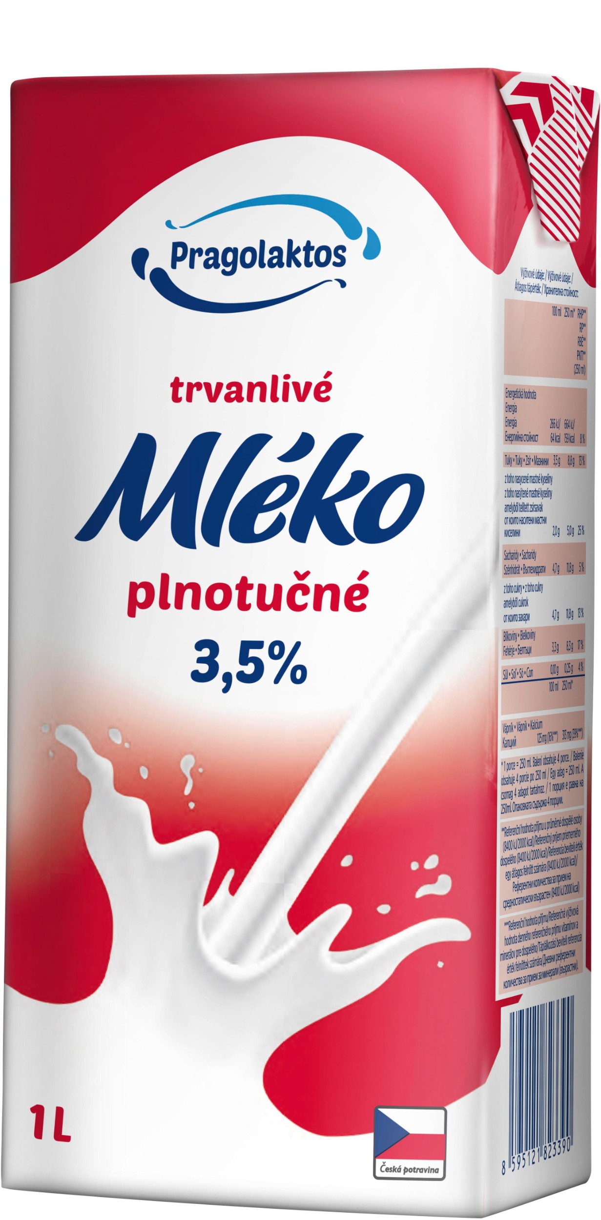 Mléčné a chlazené - Pragolaktos Trvanlivé mléko 3,5% plnotučné mléko 1l