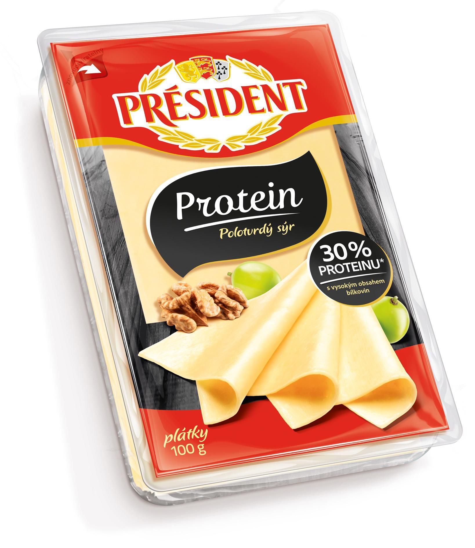 Mléčné a chlazené - Président Protein plátkový sýr 100g