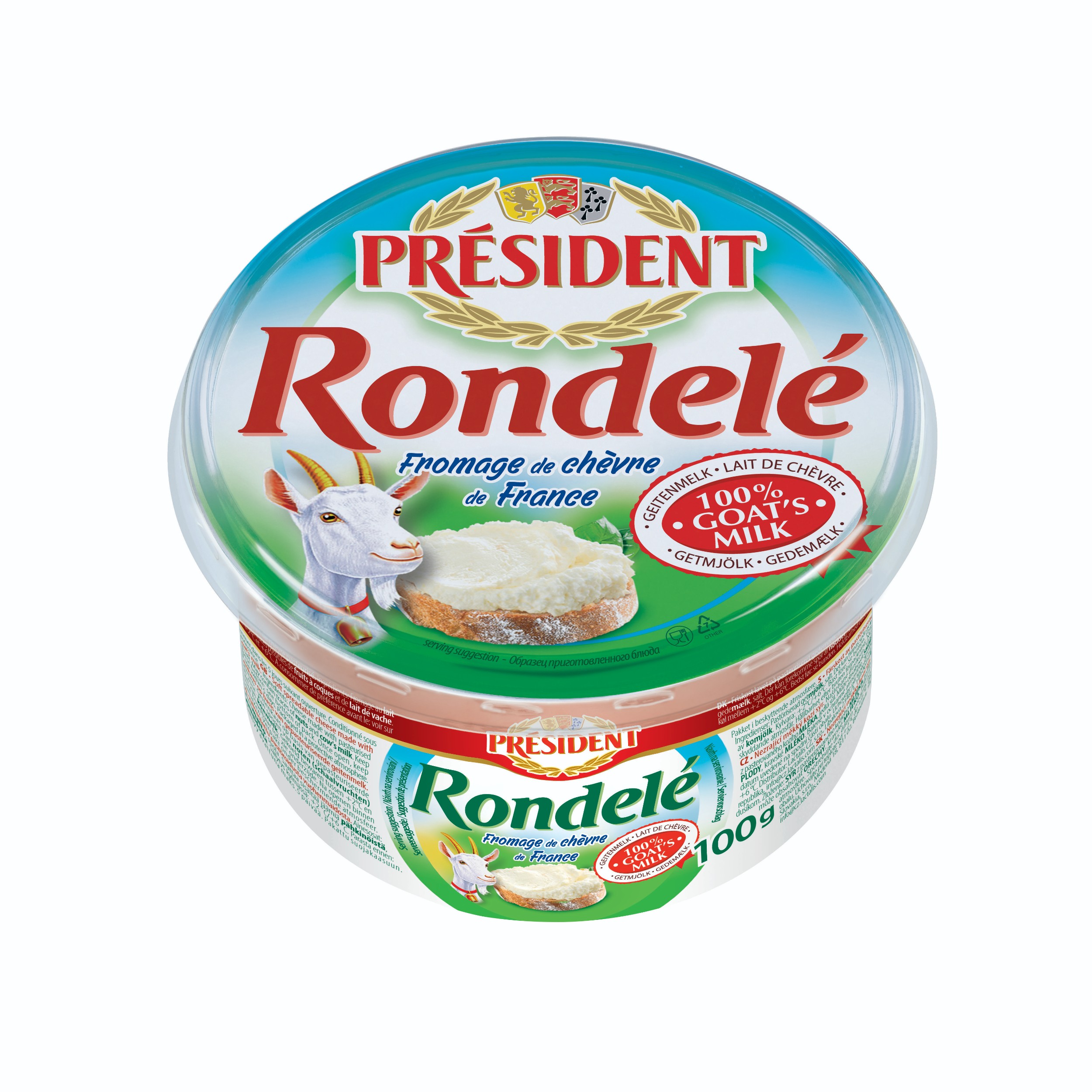 Mléčné a chlazené - Président Rondele Kozí sýr 100g