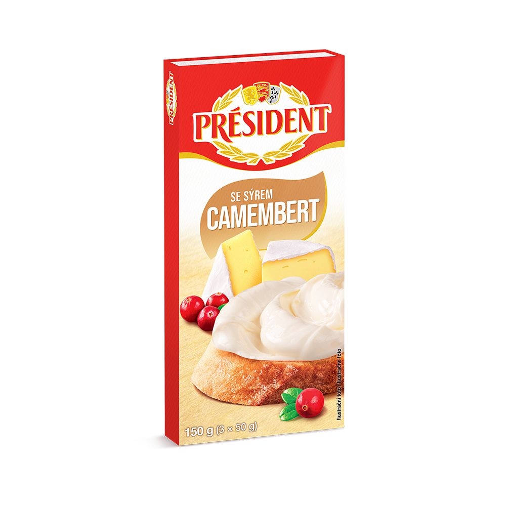 Mléčné a chlazené - Président Tavený sýrový výrobek se sýrem Camembert 150 g