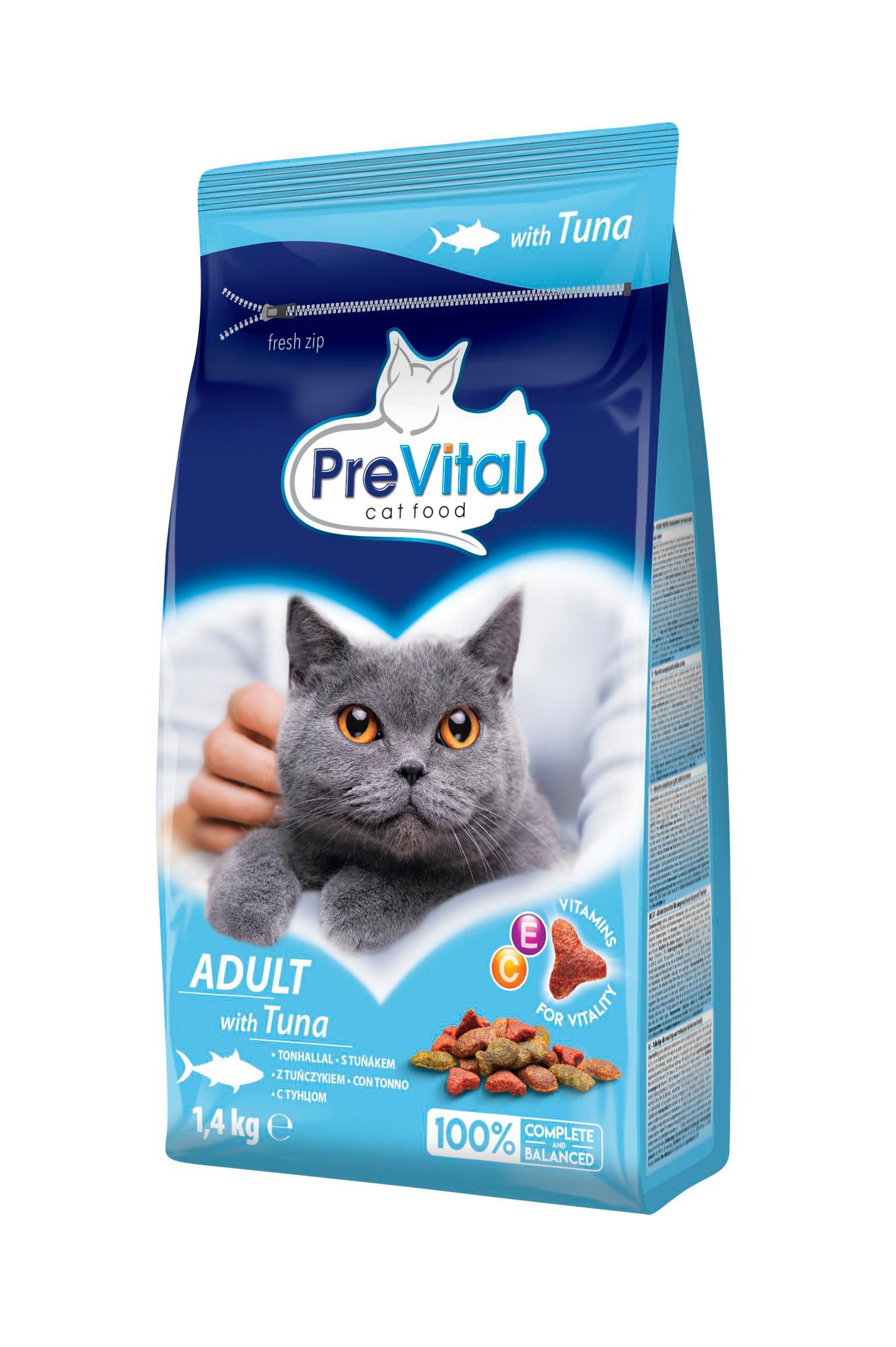 Svět zvířat - PreVital granule kočka Adult tuňák 1,4kg