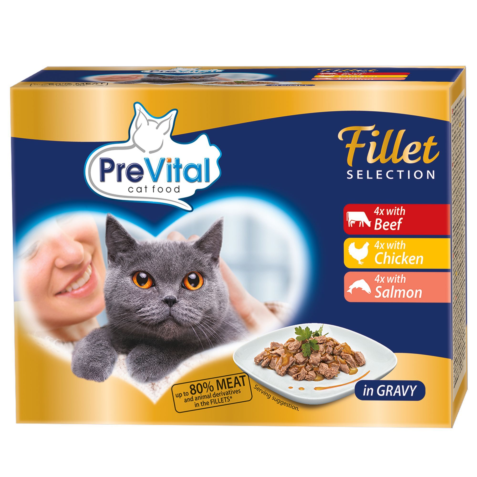 Svět zvířat - PreVital Naturel Kompletní krmivo pro dospělé kočky filetky v omáčce 12x85 g
