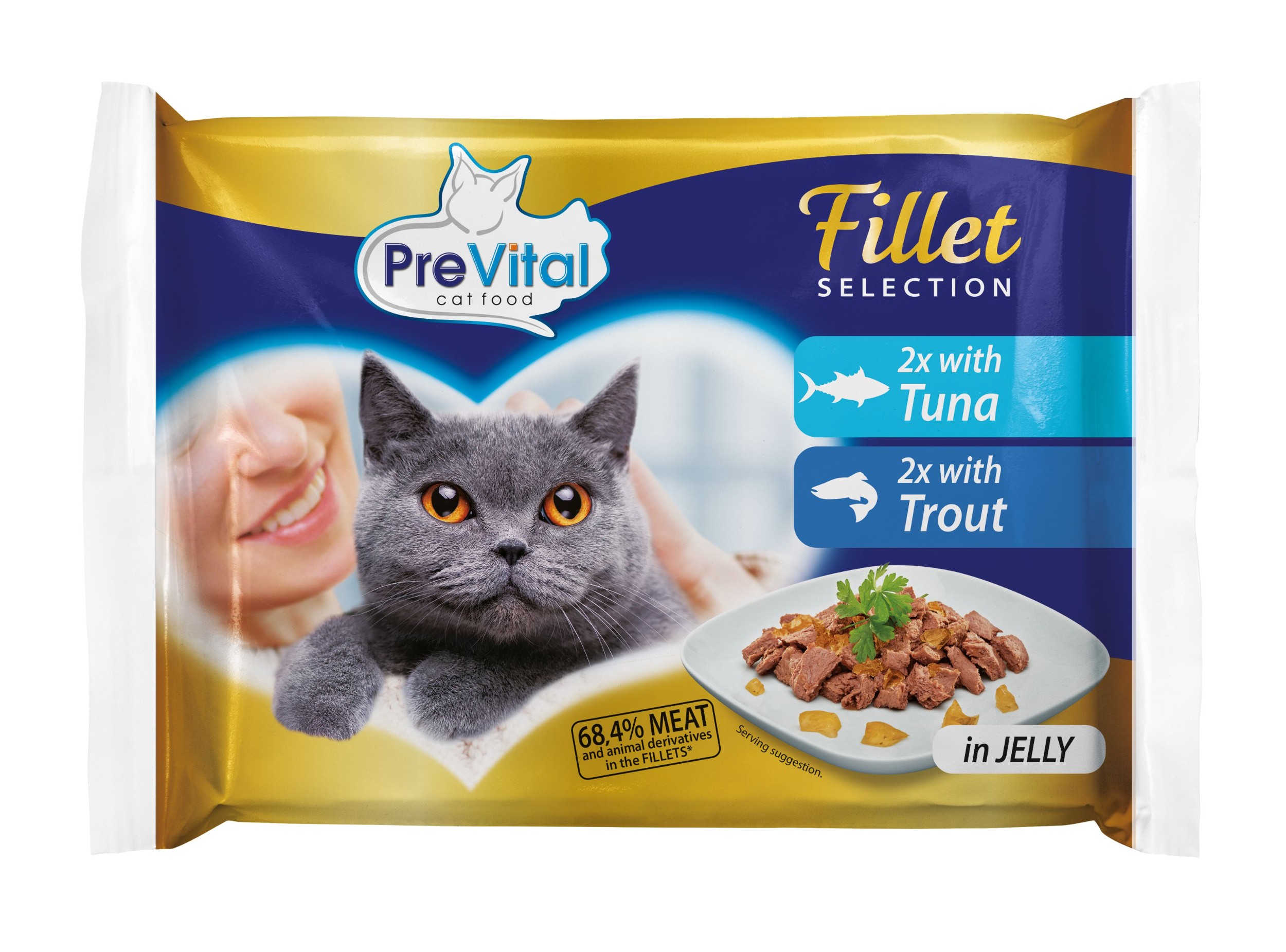 Svět zvířat - PreVital Naturel Kompletní krmivo pro dospělé kočky tuňák a pstruh 4x85 g