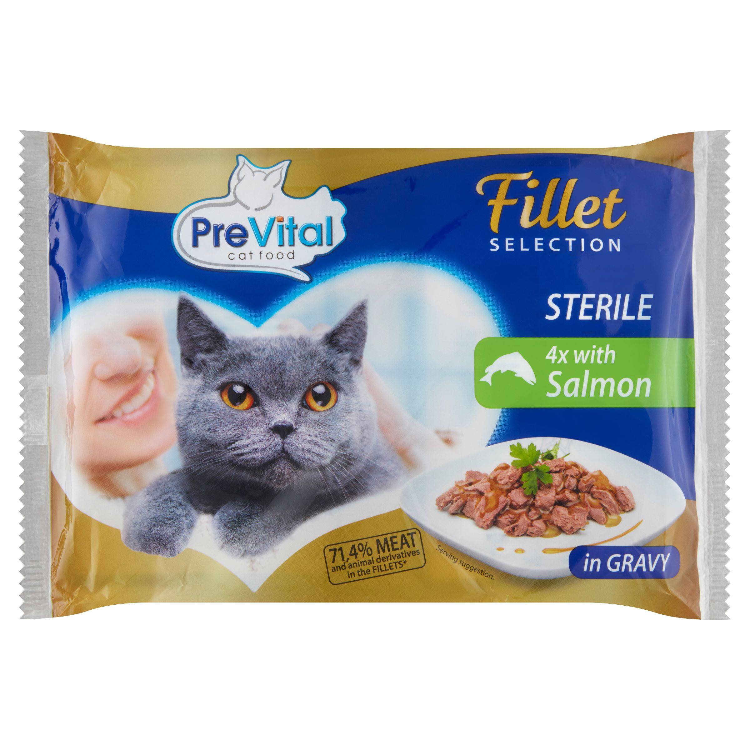 Svět zvířat - PreVital Naturel Sterile s lososem 4x85 g