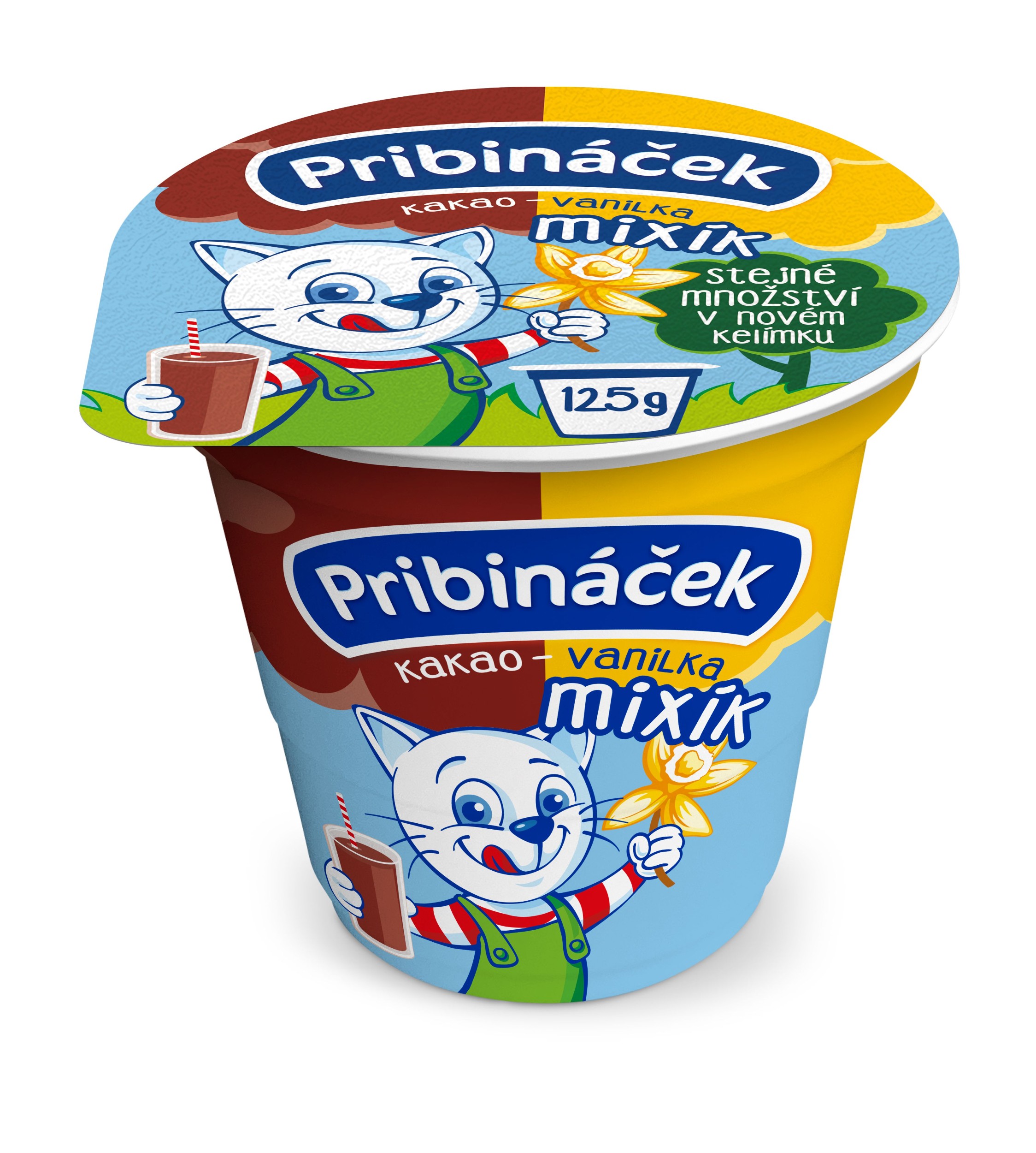 Mléčné a chlazené - Pribináček Mixík Kakao-vanilka 125 g