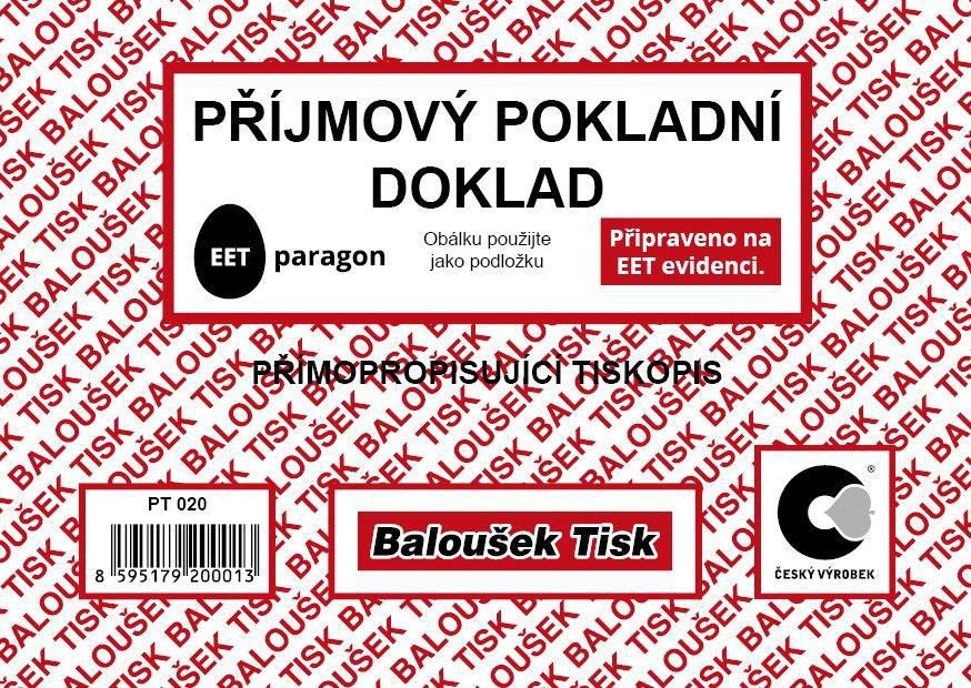 Domácnost a Zahrada - Příjmový pokladní doklad JÚ SP PT020