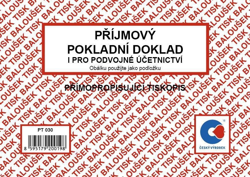 Domácnost a Zahrada - Příjmový pokladní doklad PÚ SP PT030