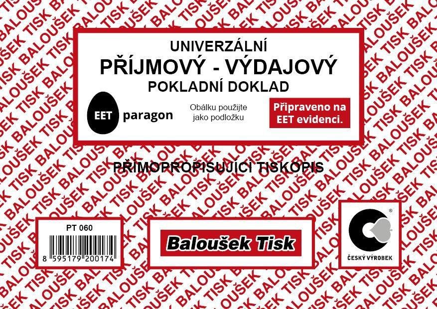 Domácnost a Zahrada - Příjmový-výdajový pokladní doklad PT060