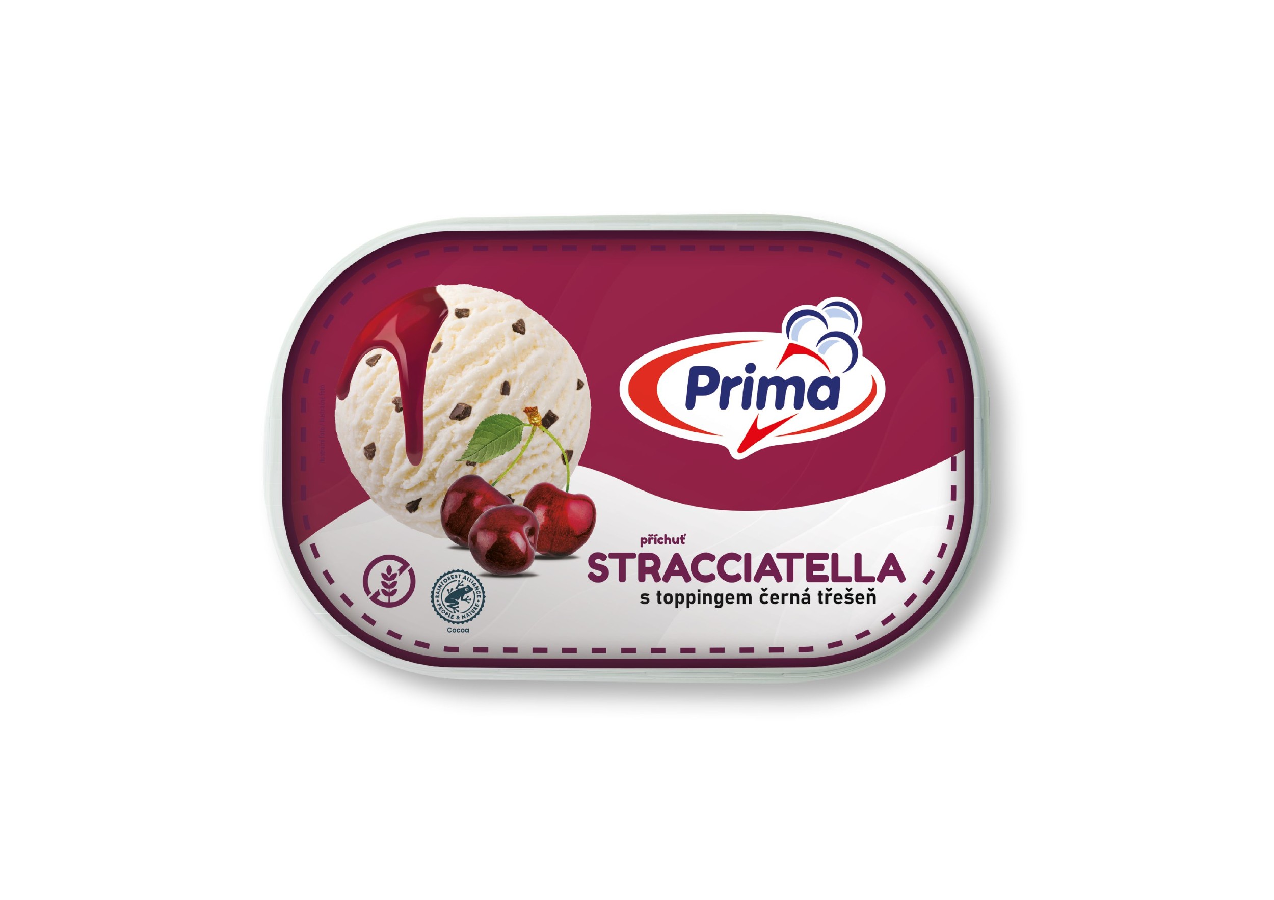 Mražené potraviny - Prima Mražený krém stracciatella a topping černá třešeň 900ml