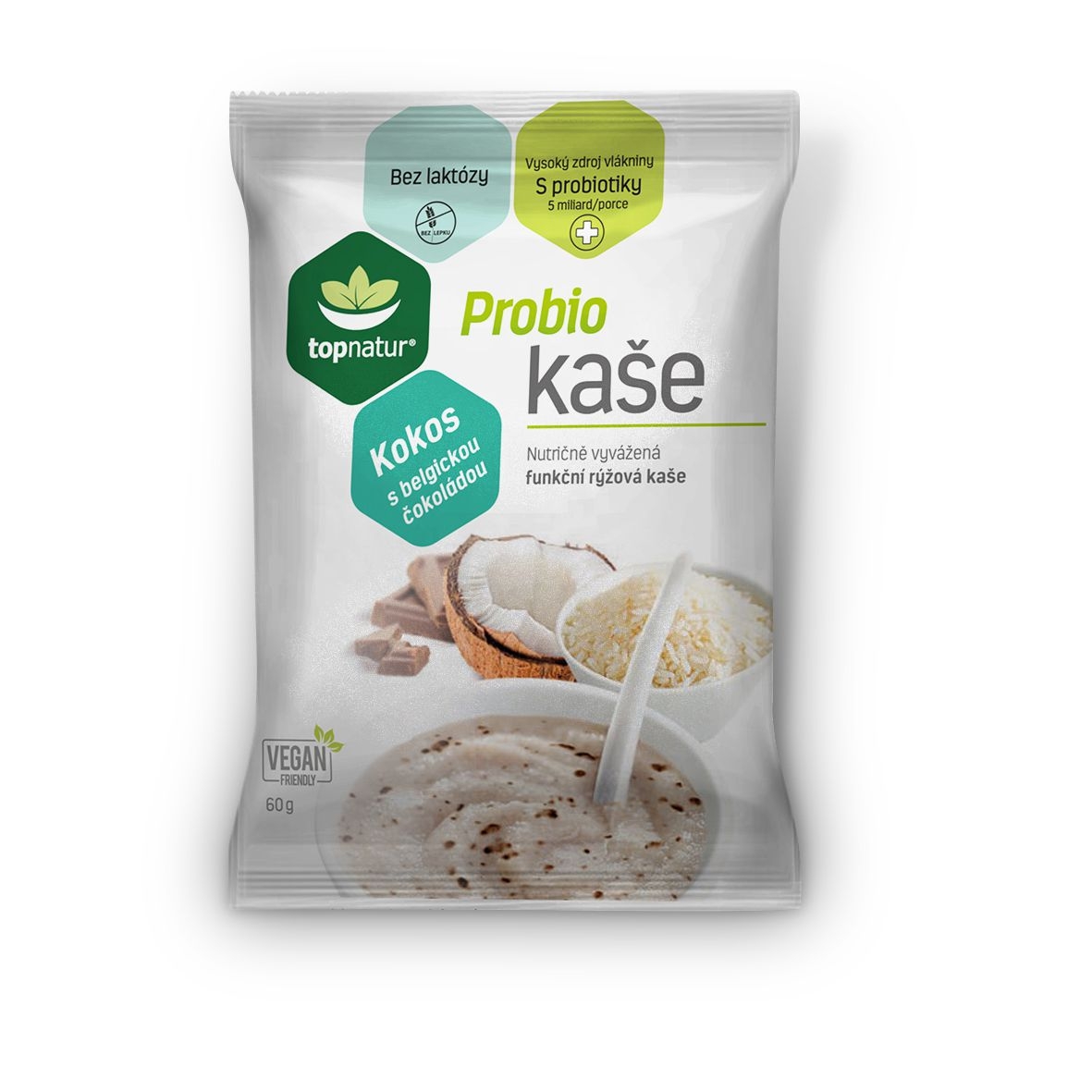 Zdravý svět - PROBIO KAŠE RÝŽ.  KOKOS S BEL.ČOKOL.60G