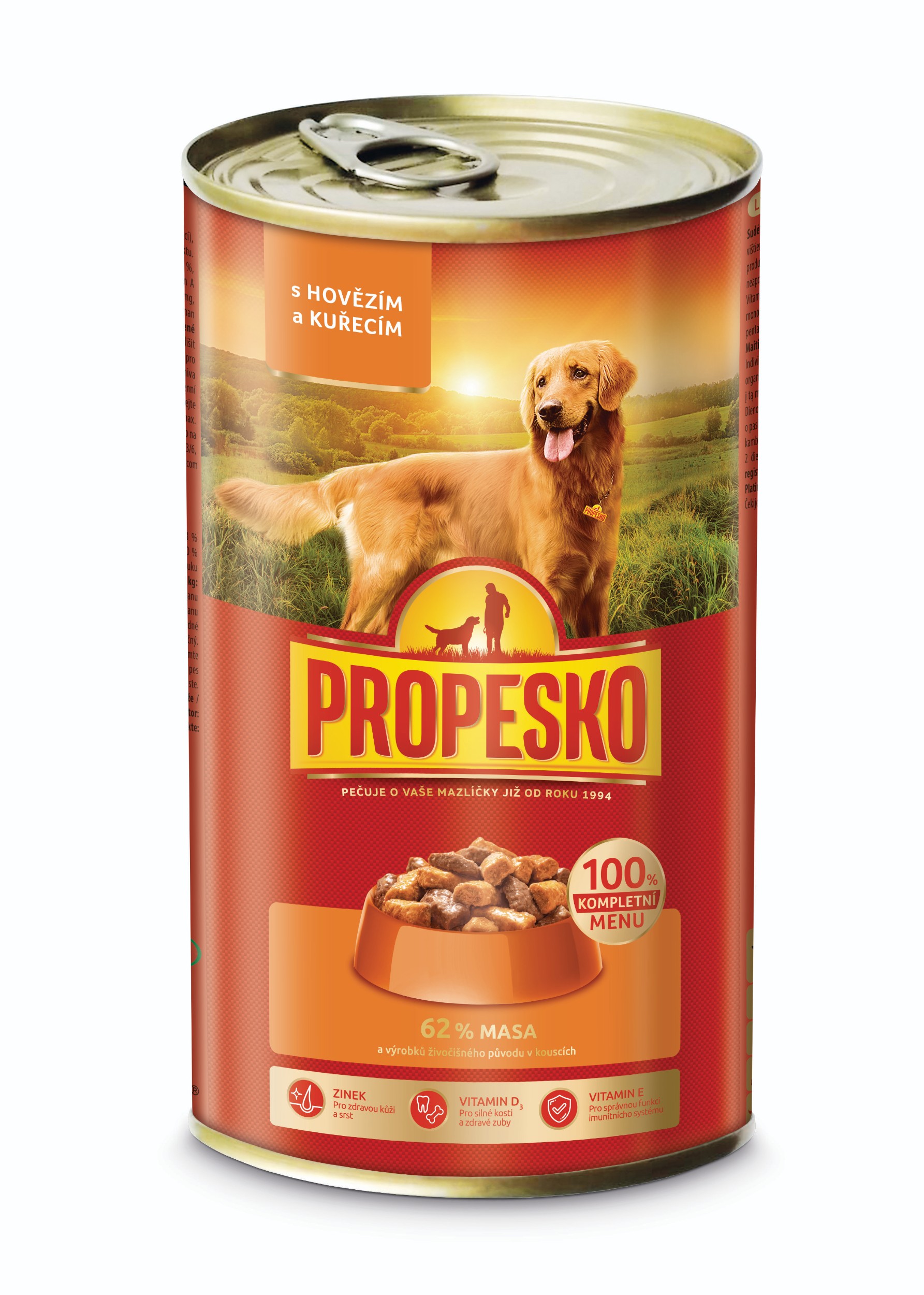 Svět zvířat - Propesko kousky pes hovězí, kuřecí v omáčce 1240 g