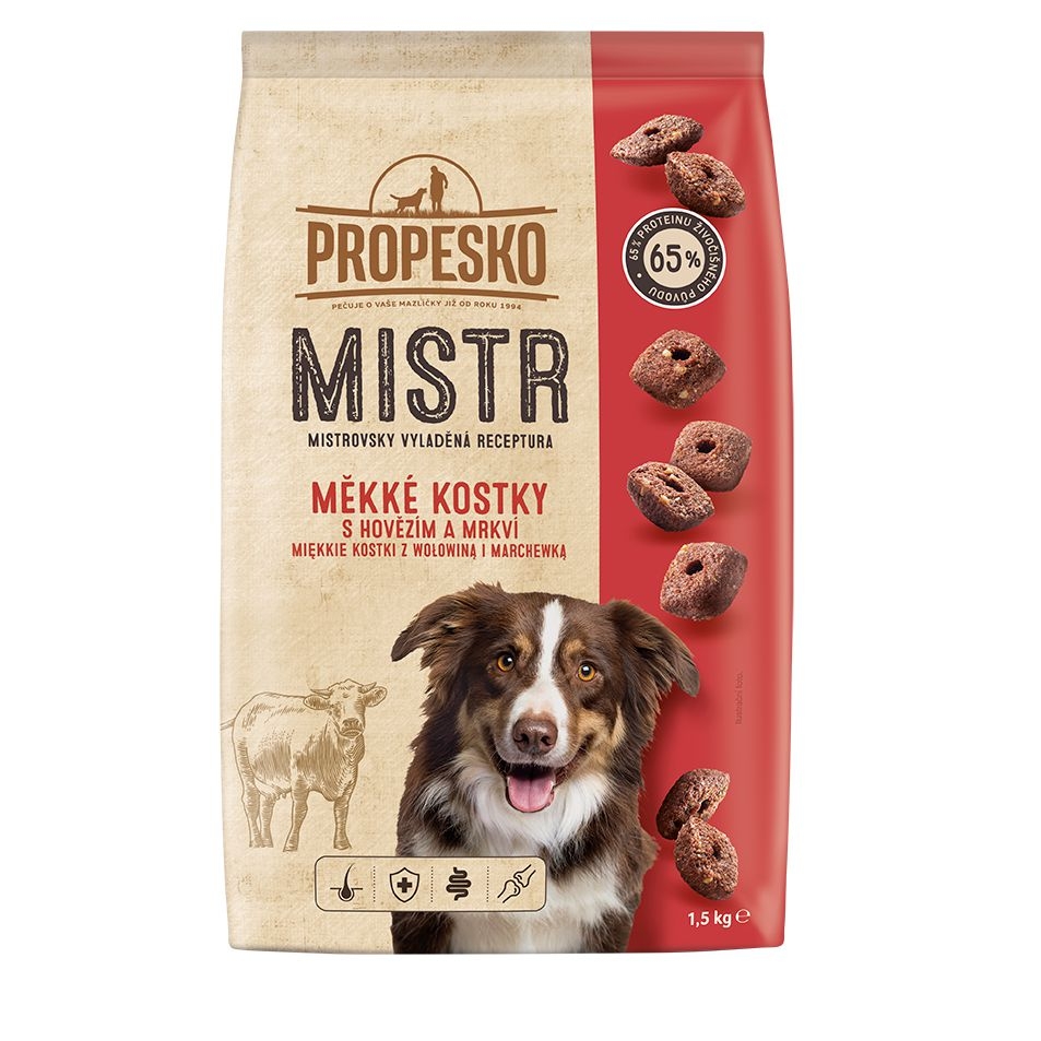 Svět zvířat - Propesko Mistr Adult měkké kroužky s hovězím 1,5kg