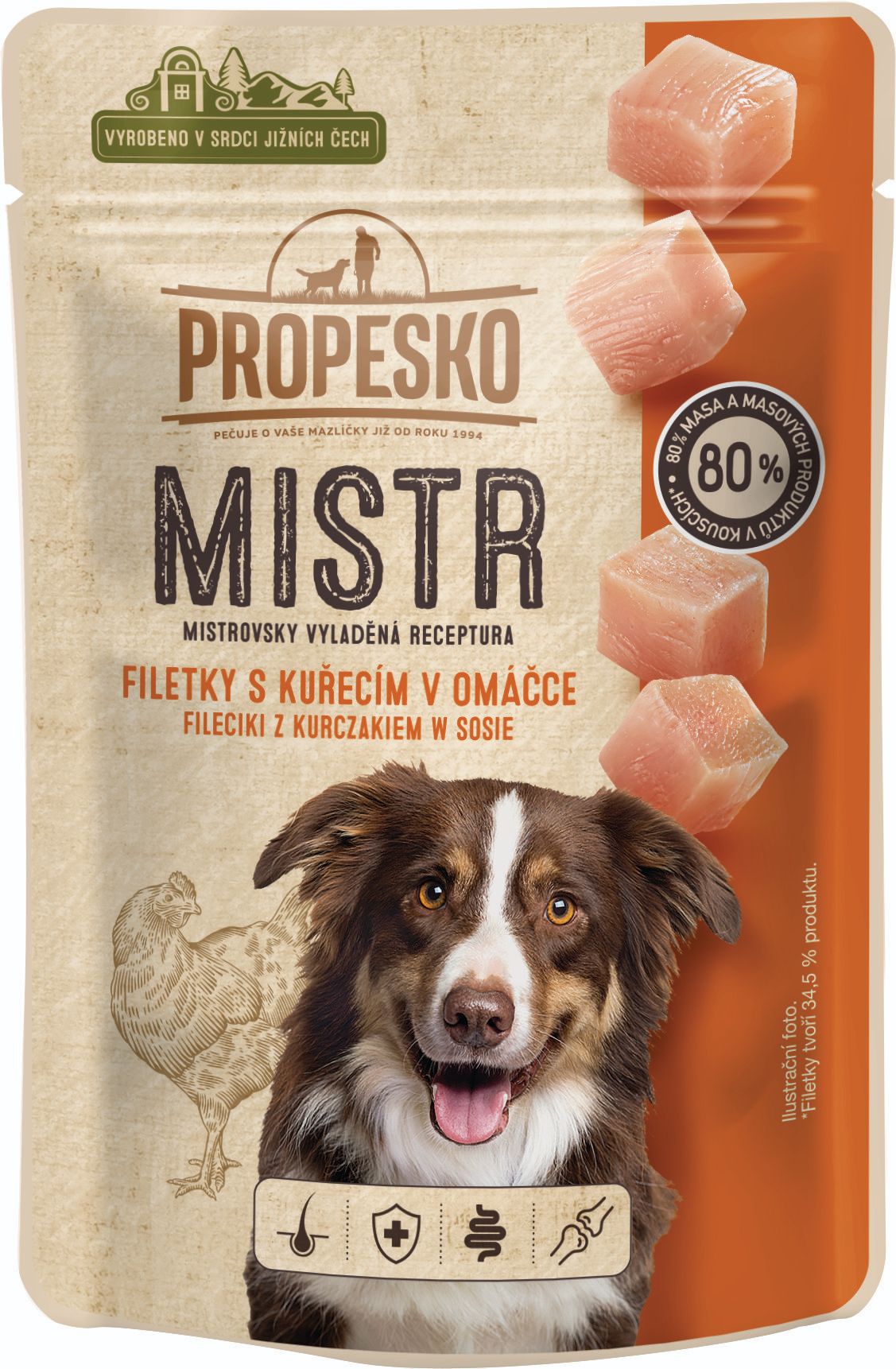 Svět zvířat - Propesko Mistr filetky s kuřecím v omáčce 85 g