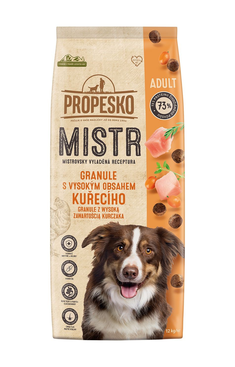 Svět zvířat - Propesko Mistr granule pro psa s kuřecím 12kg