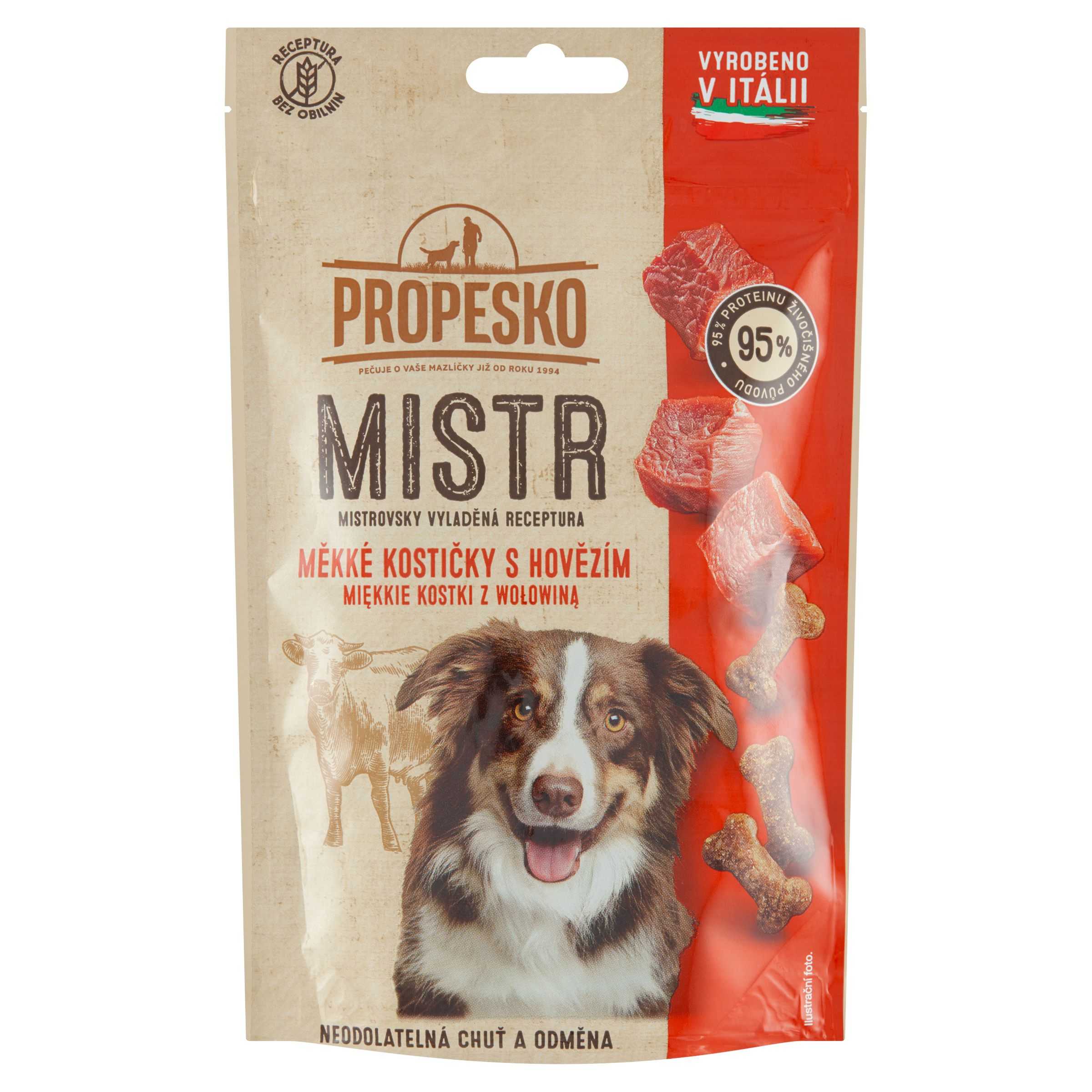 Svět zvířat - Propesko Mistr měkké hovězí kostičky 90 g