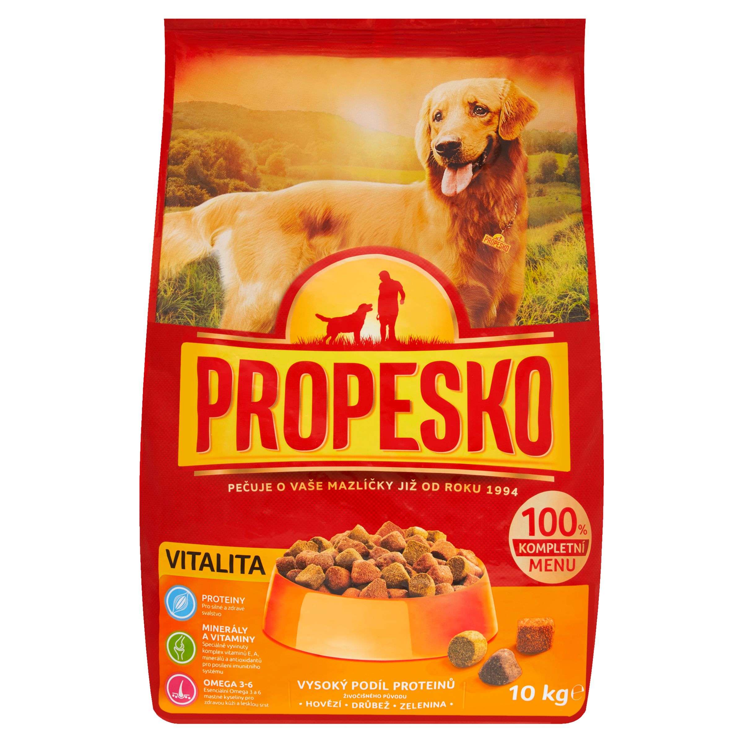 Svět zvířat - Propesko S drůbežím, hovězím a zeleninou kompletní krmivo pro dospělé psy 10 kg