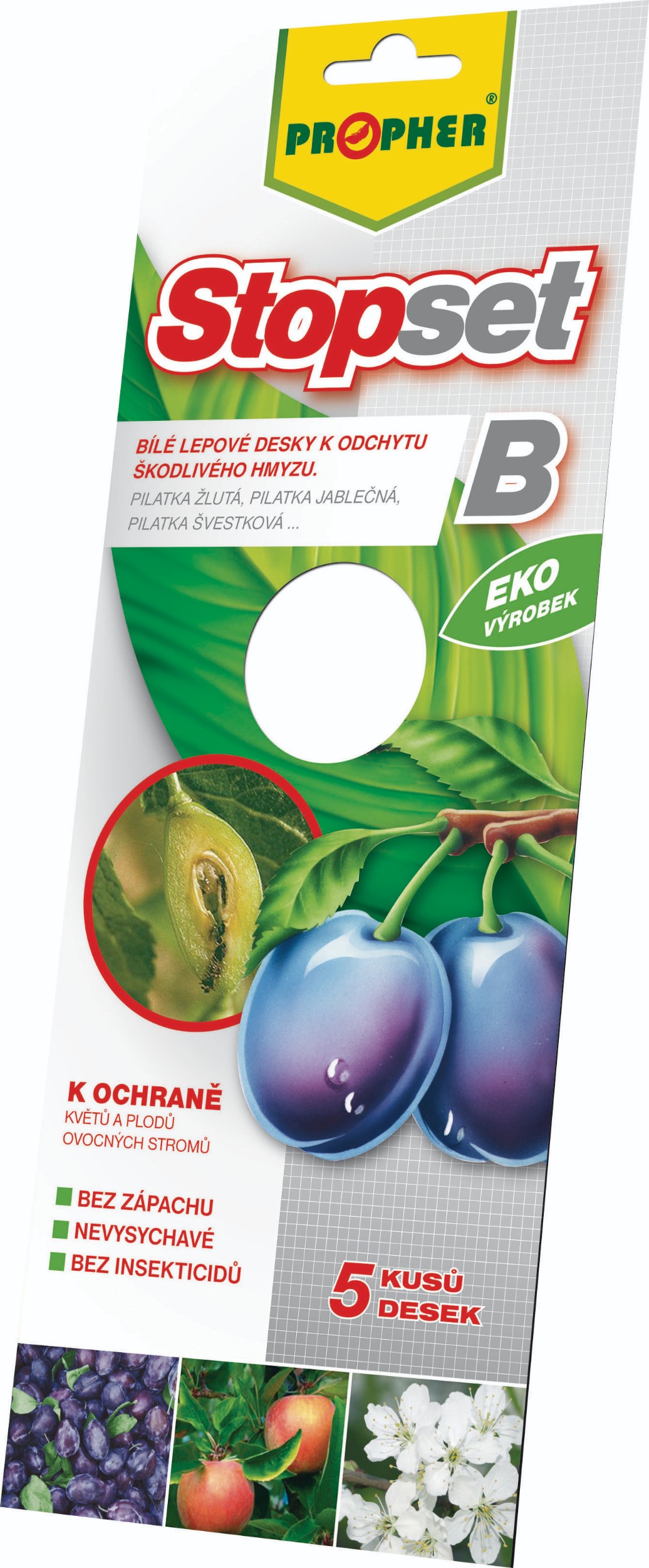 Domácnost a Zahrada - Propher Stopset bílé lepové desky 5ks
