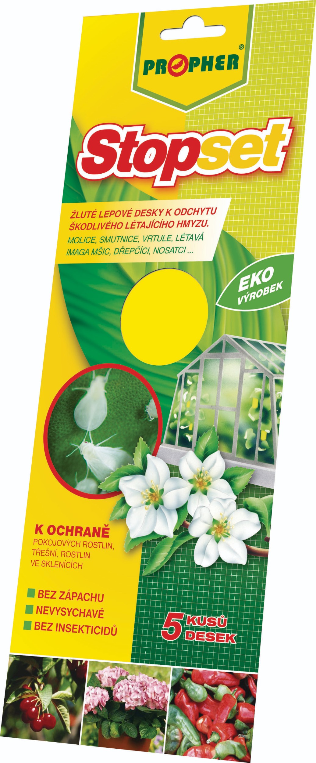 Domácnost a Zahrada - Propher Stopset žluté lepové desky 10x25, 5 ks