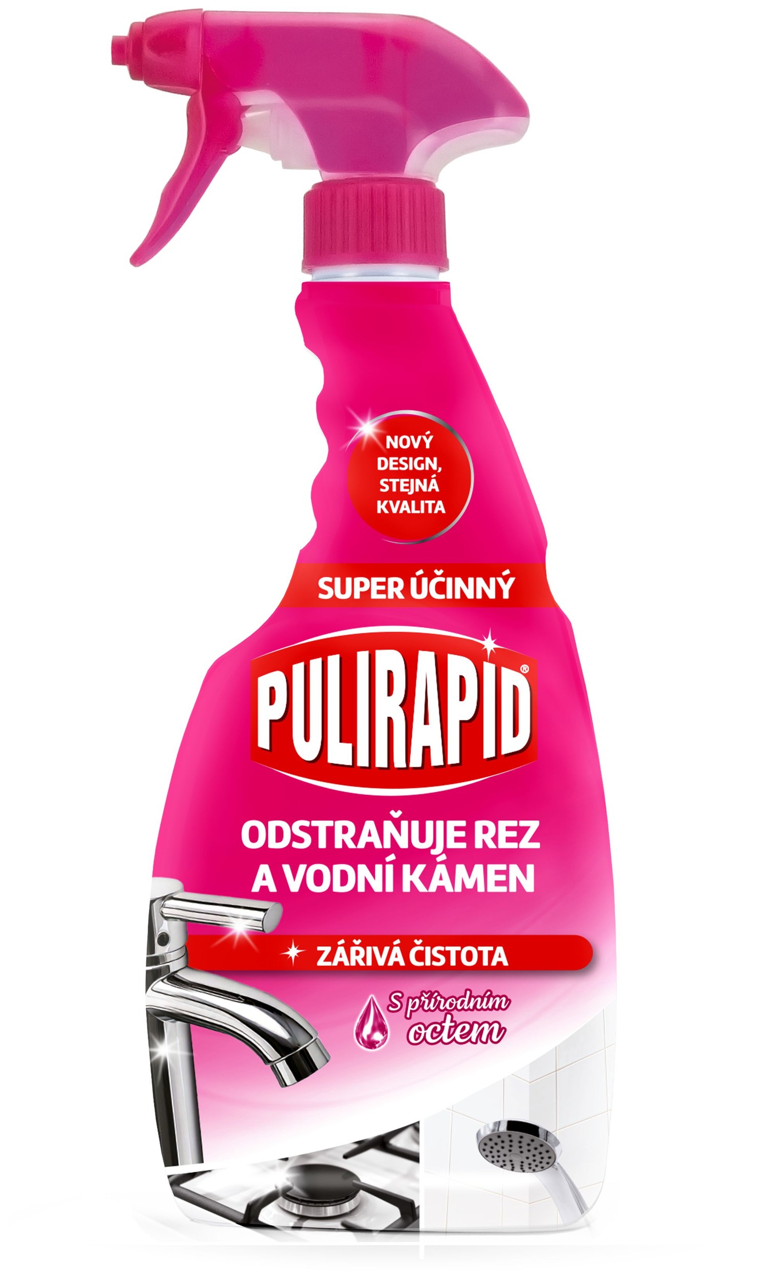 Drogerie a kosmetika - Pulirapid koupelna a kuchyně na vodní kámen  s octem spray 500 ml