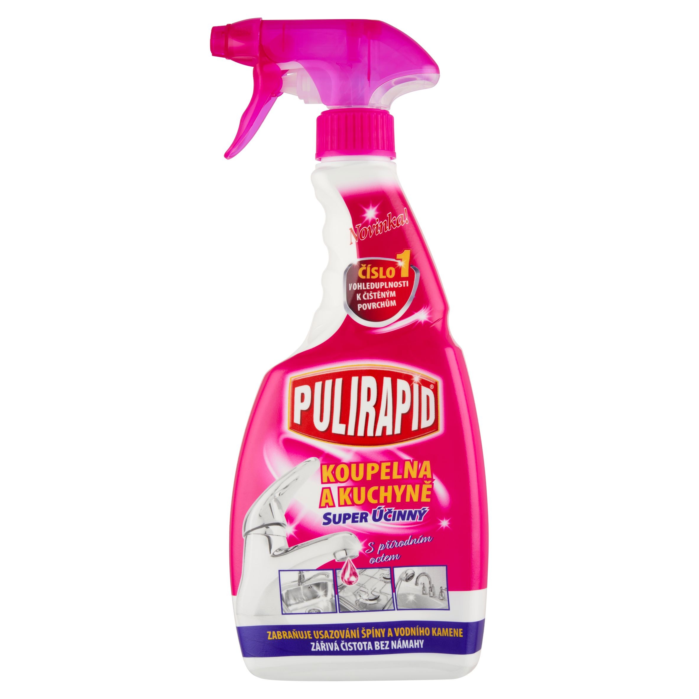 Pulirapid koupelna a kuchyně na vodní kámen  s octem spray 500 ml-0