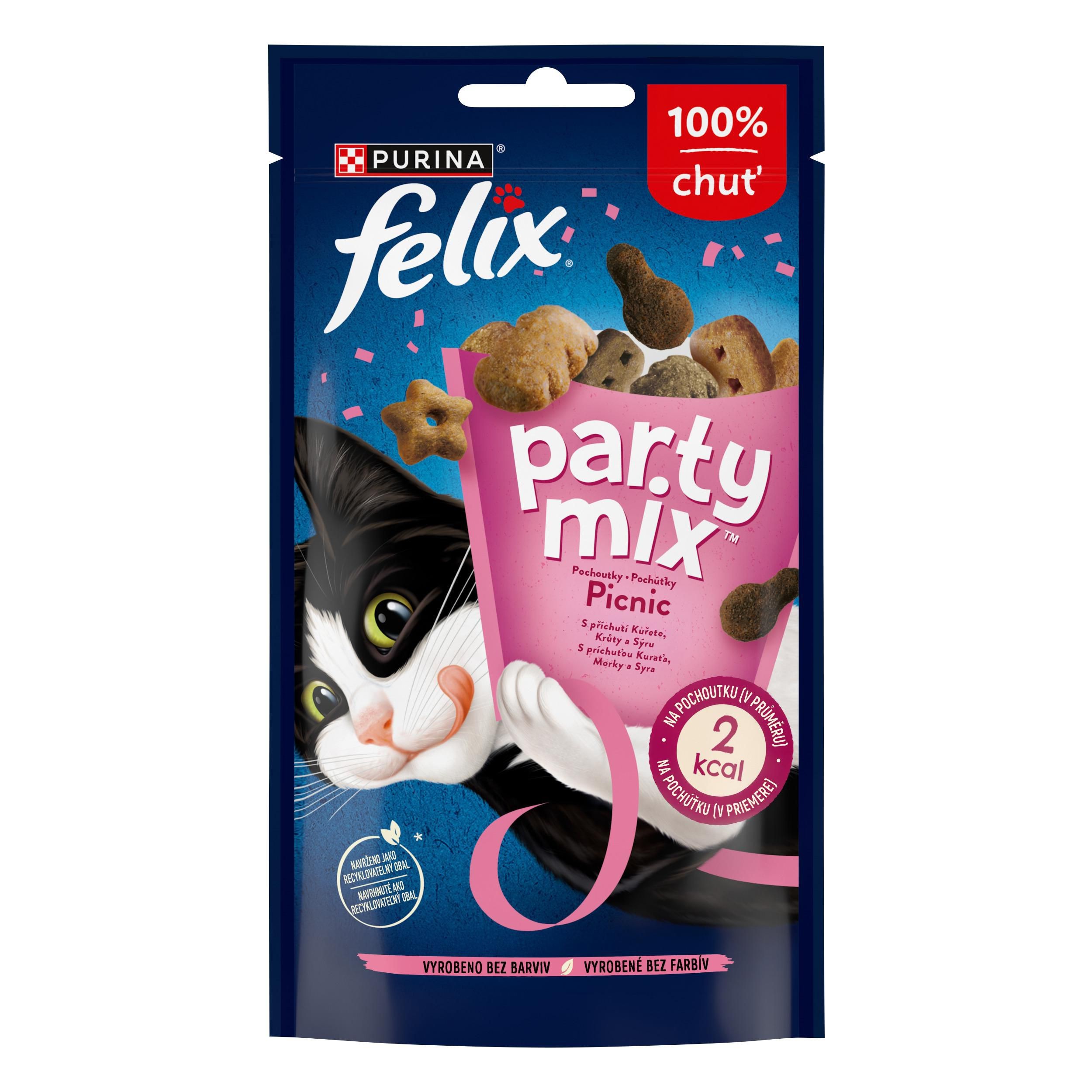 Svět zvířat - Purina Felix Party mix pochoutka s příchutí kuřete, sýru a krůty 60 g