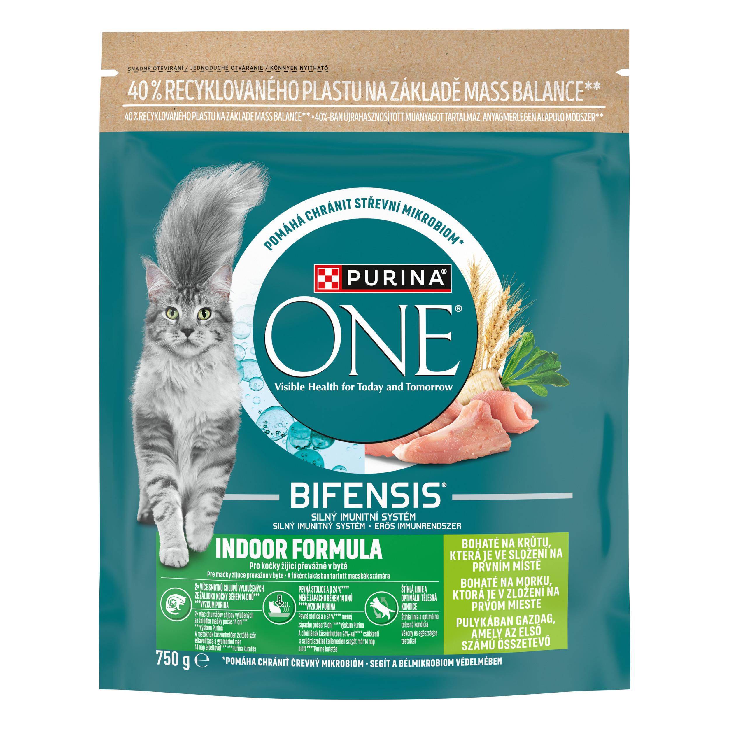 Svět zvířat - Purina ONE Bifensis Indoor granule pro kočky v bytě 750g