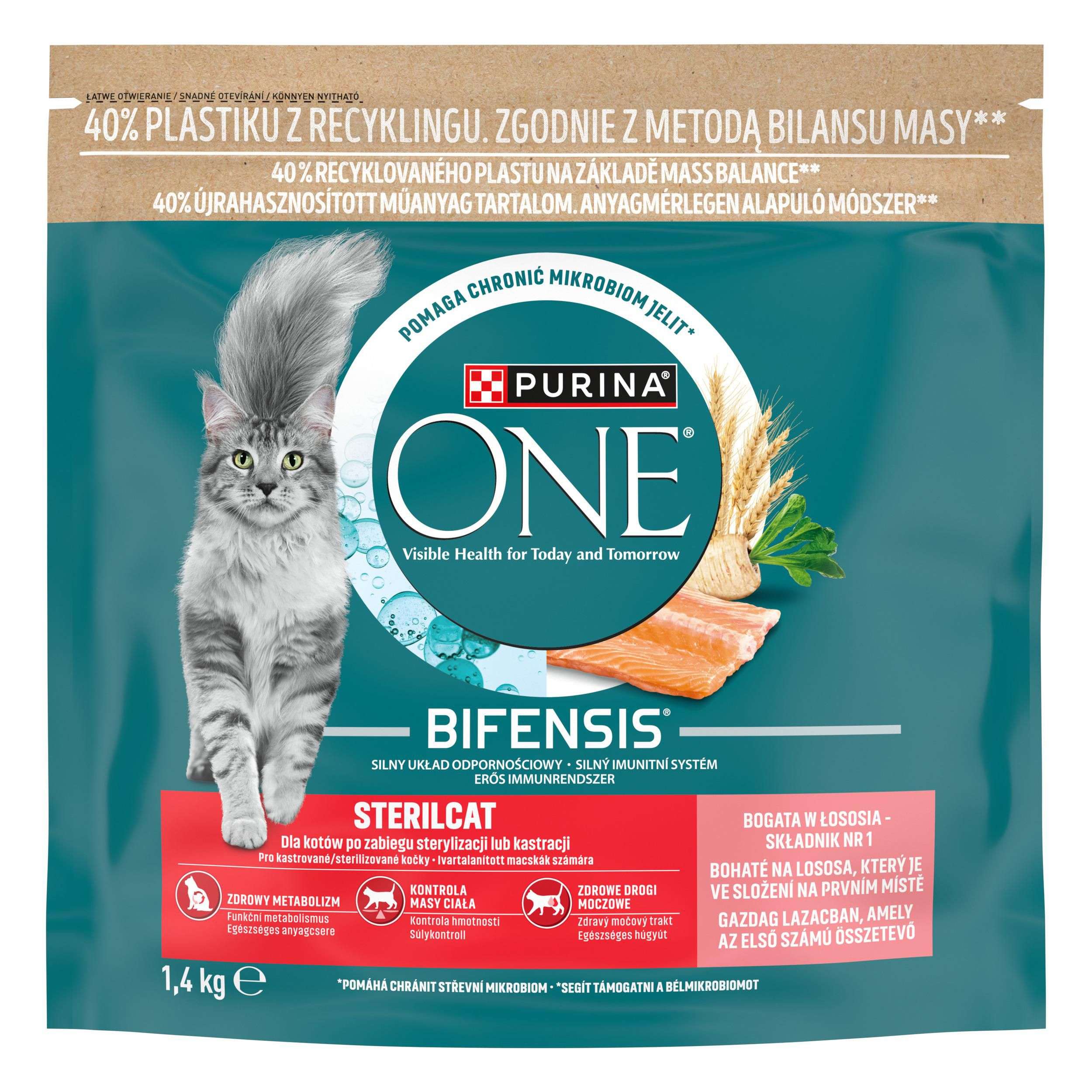 Svět zvířat - Purina ONE Bifensis Sterilised losos granule 1,4kg