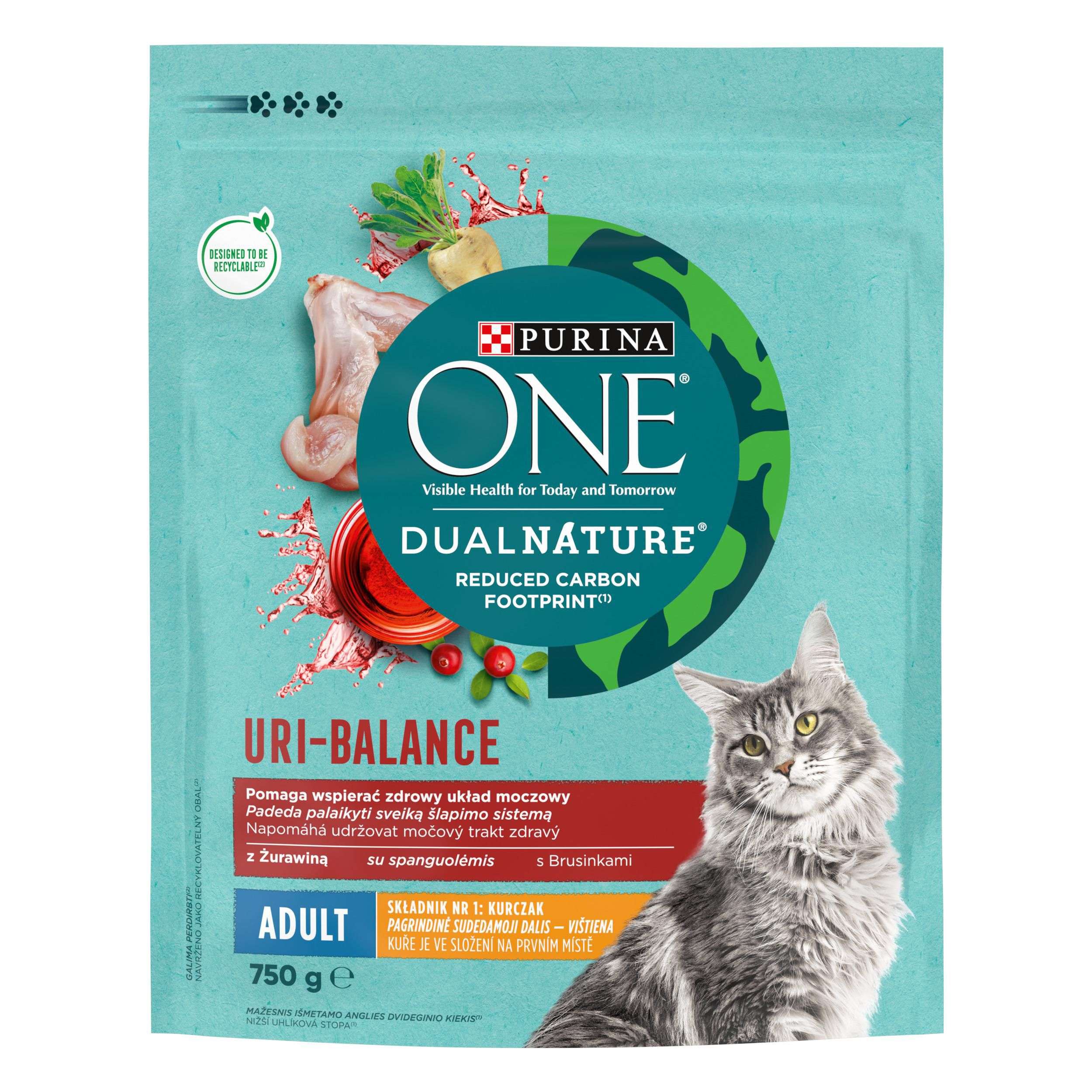 Svět zvířat - Purina ONE Dual Nature Adult s kuřetem a brusinkami 750 g