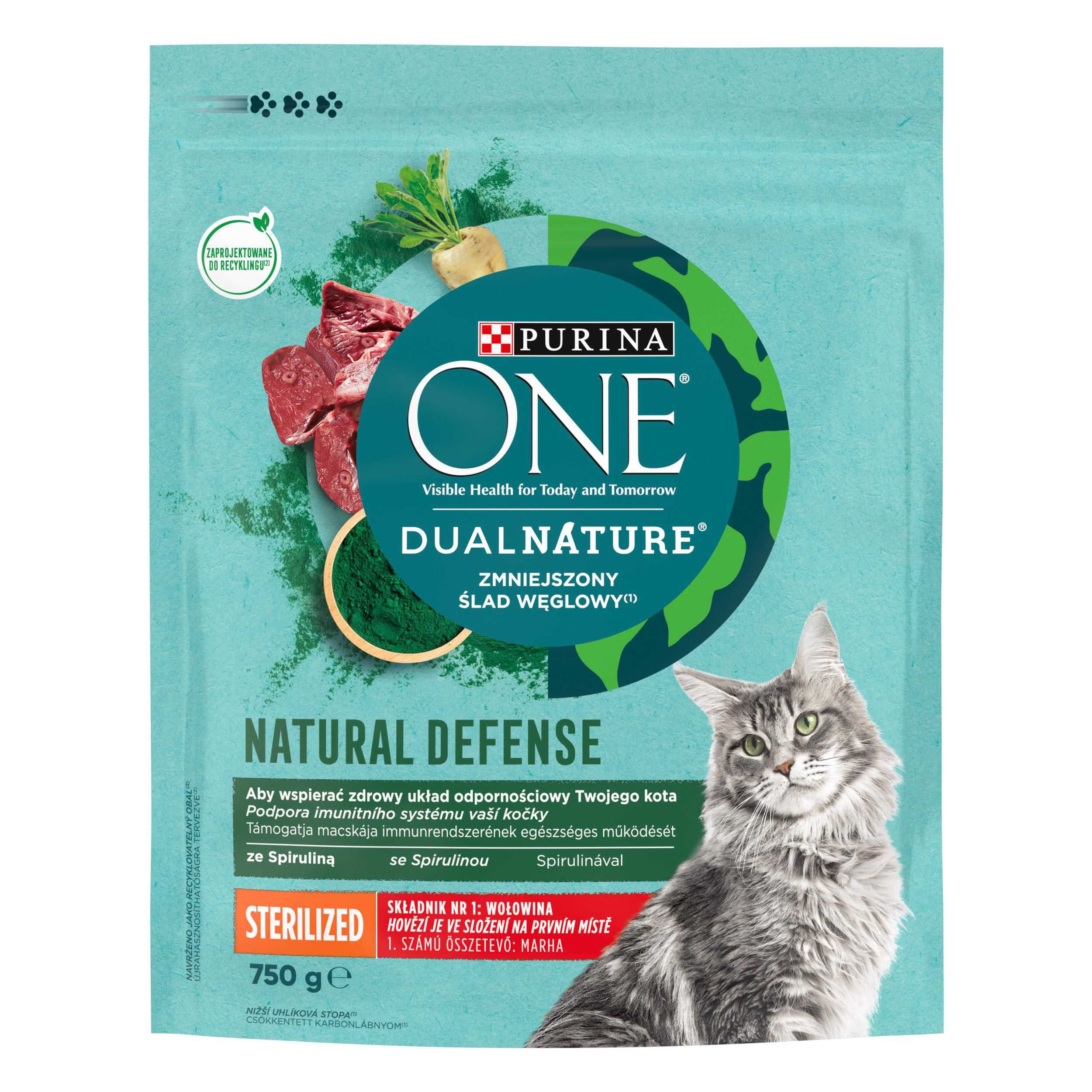 Svět zvířat - Purina ONE Dual Nature Sterilcat s hovězím a spirulinou 750 g