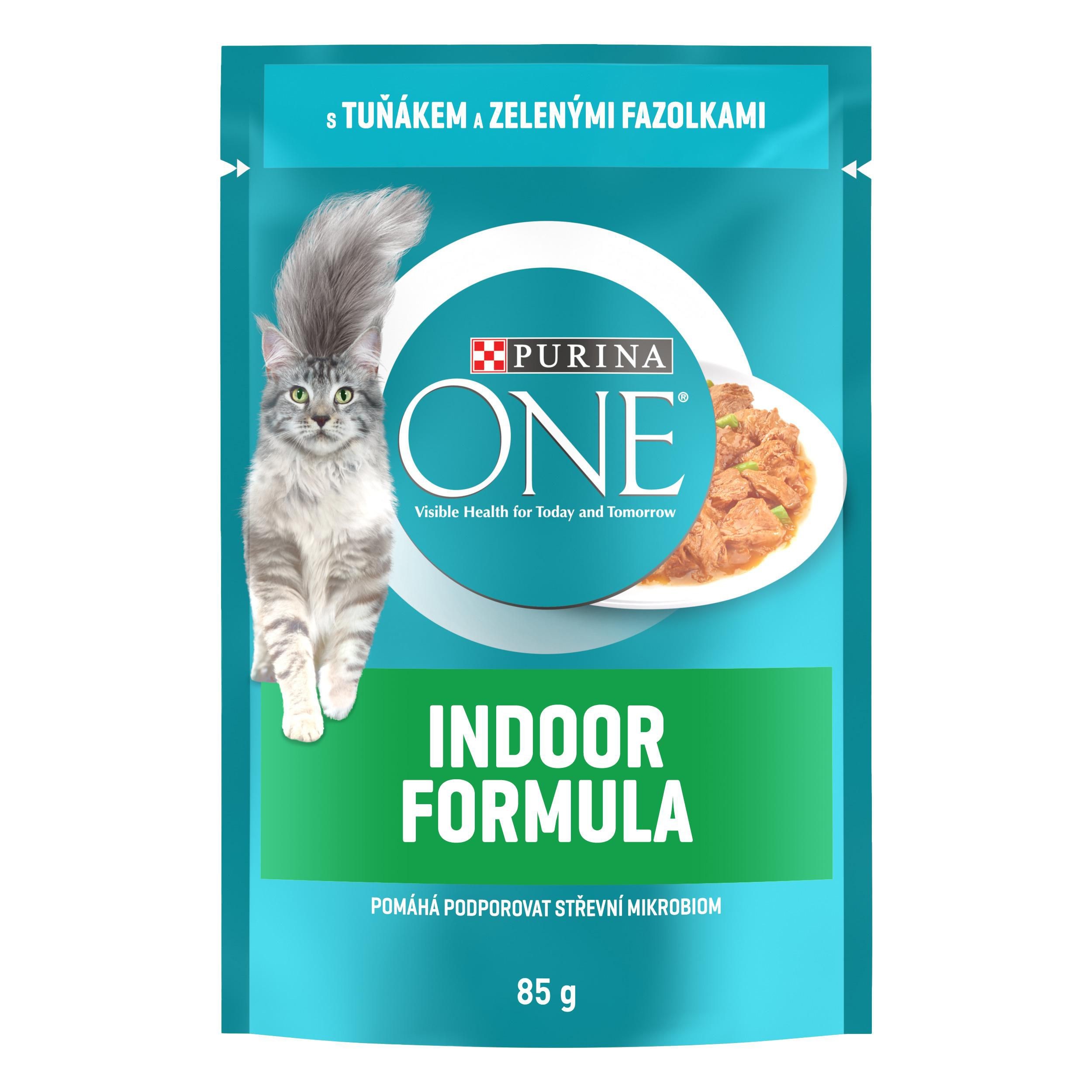 Svět zvířat - Purina ONE Kapsička s tuňákem a zelenými fazolkami ve šťávě 85g