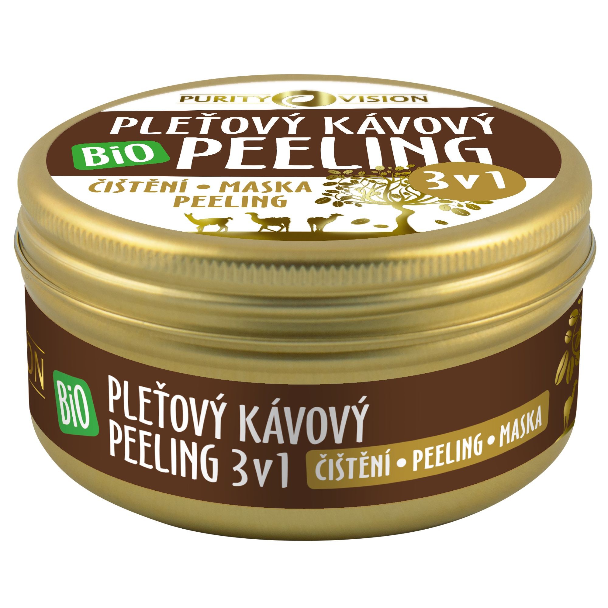Drogerie a kosmetika - Purity Vision Bio Kávový pleťový peeling 3v1