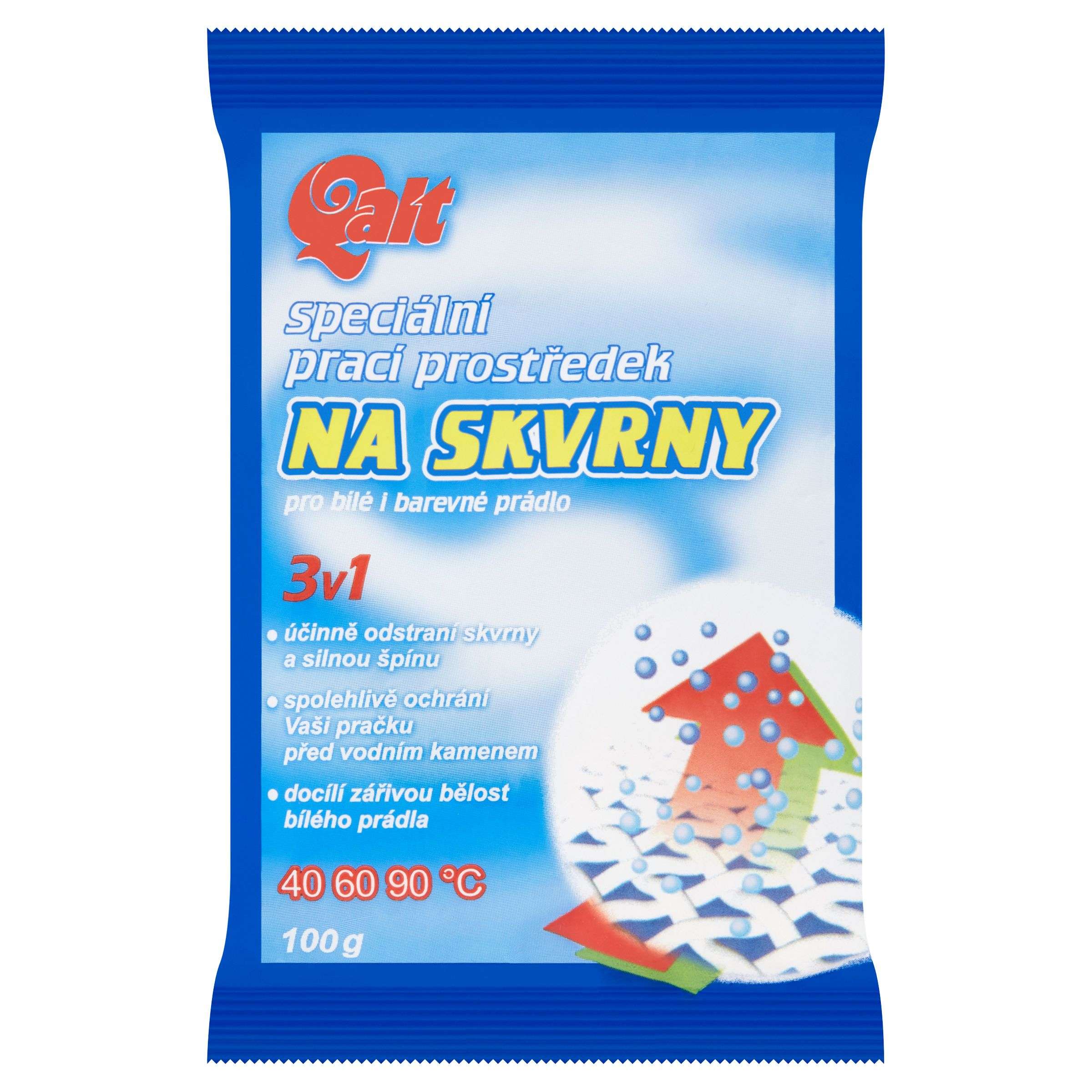 Drogerie a kosmetika - Qalt 3v1 Speciální prací prostředek na skvrny pro bílé i barevné prádlo 100 g