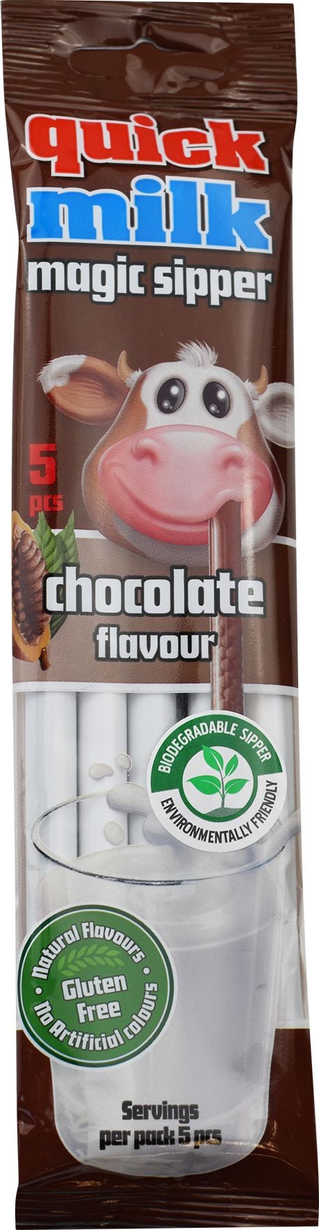 Mléčné a chlazené - Quick Milk Magická brčka do mléka s příchutí čokoláda 30g 5x6g