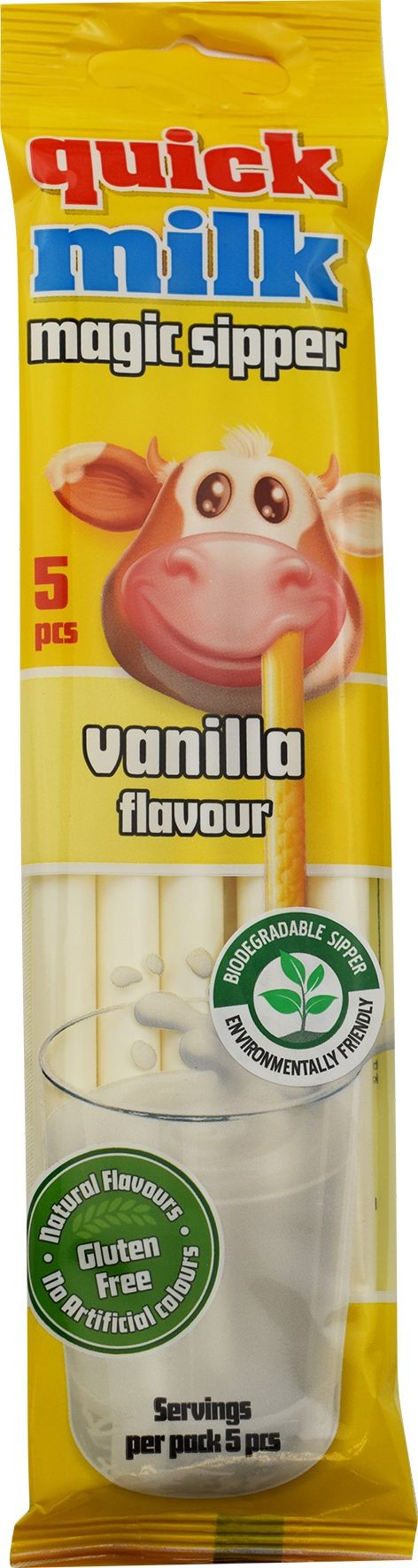 Mléčné a chlazené - Quick Milk Magická brčka do mléka s příchutí vanilka 30g 5x6g