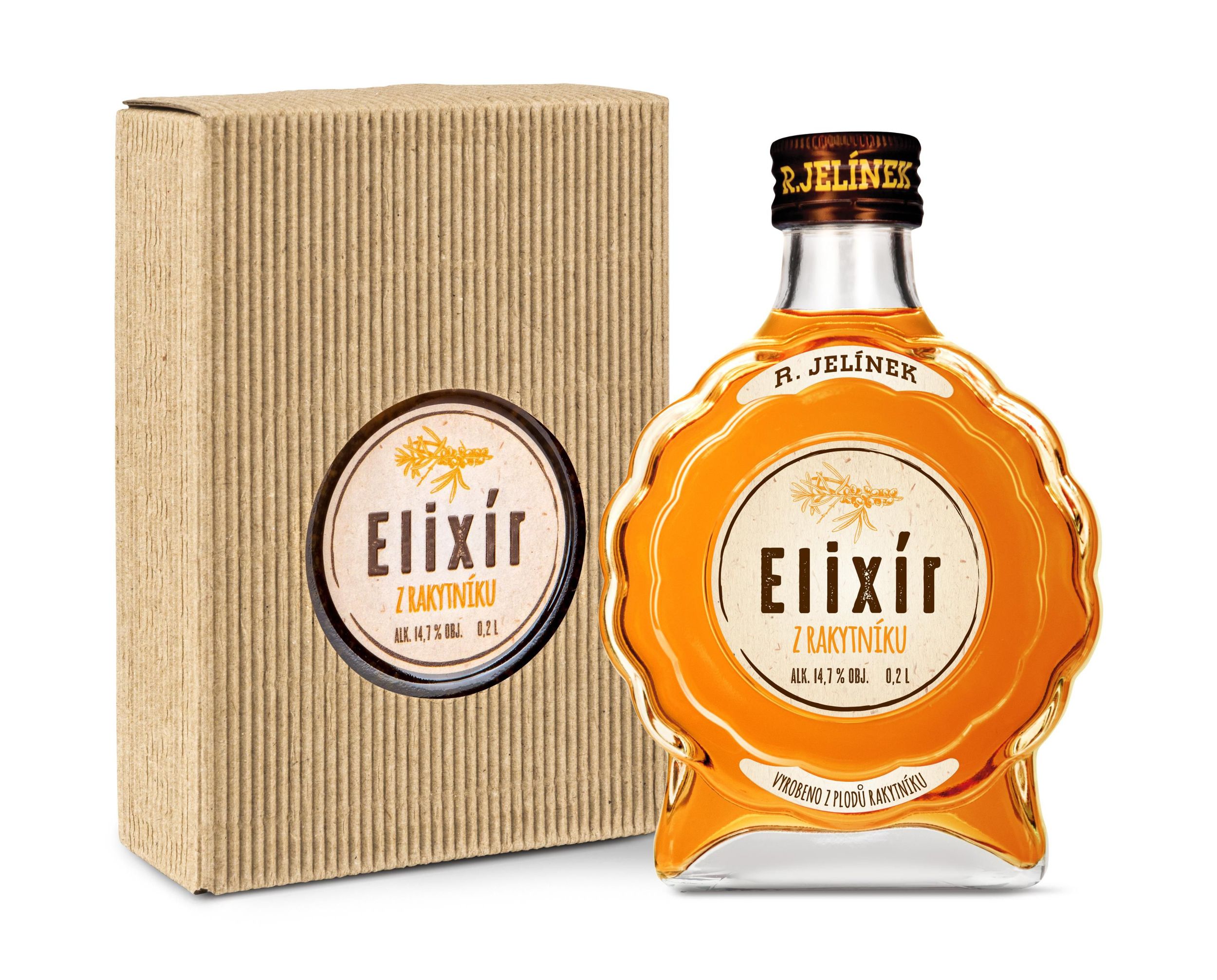 Nápoje - R. Jelínek Elixír z rakytníku 14,7 % 0,2l