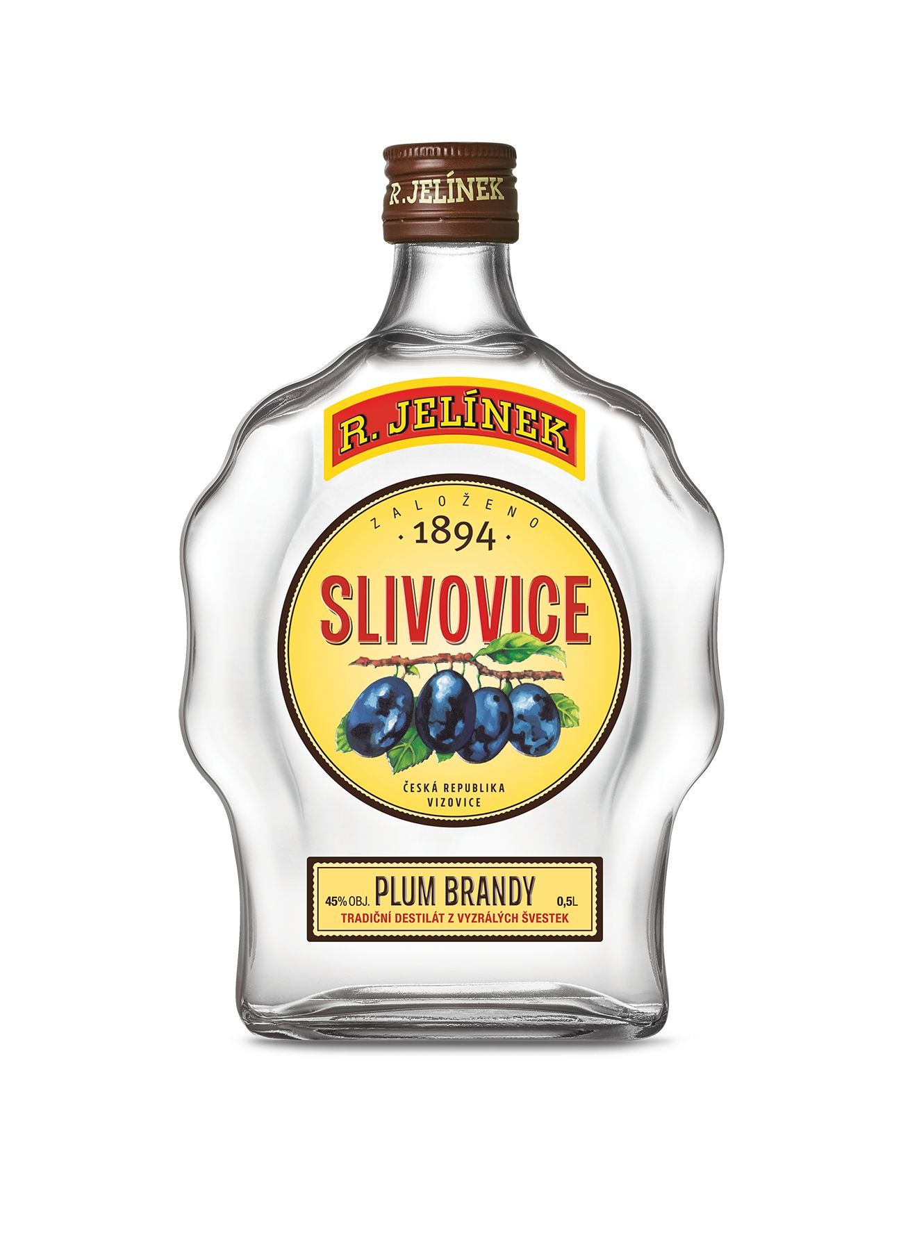 Nápoje - R.Jelínek Slivovice 3letá 45% Budík 500 ml