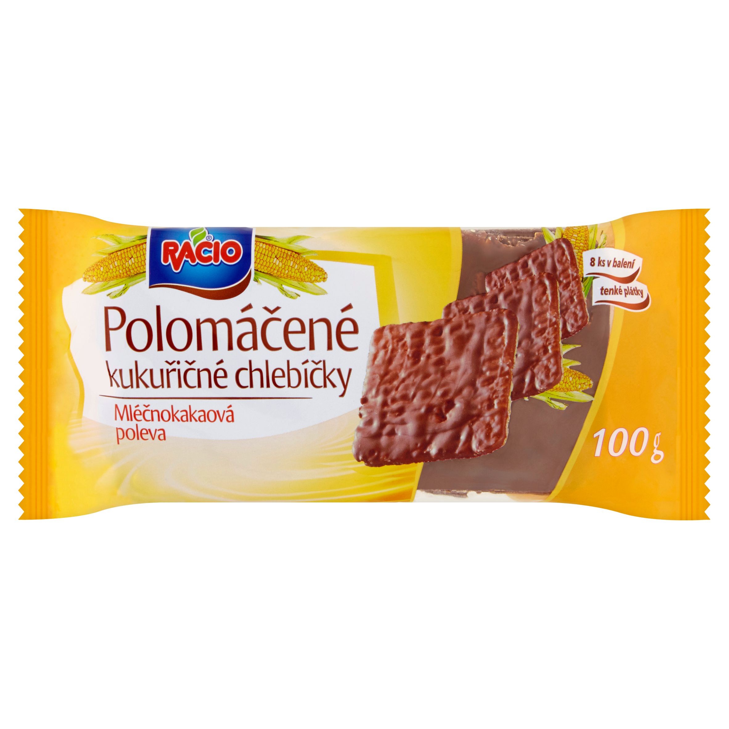 Pekárna a cukrárna - Racio Polomáčené kukuřičné chlebíčky s mléčno kakaovou polevou 100 g