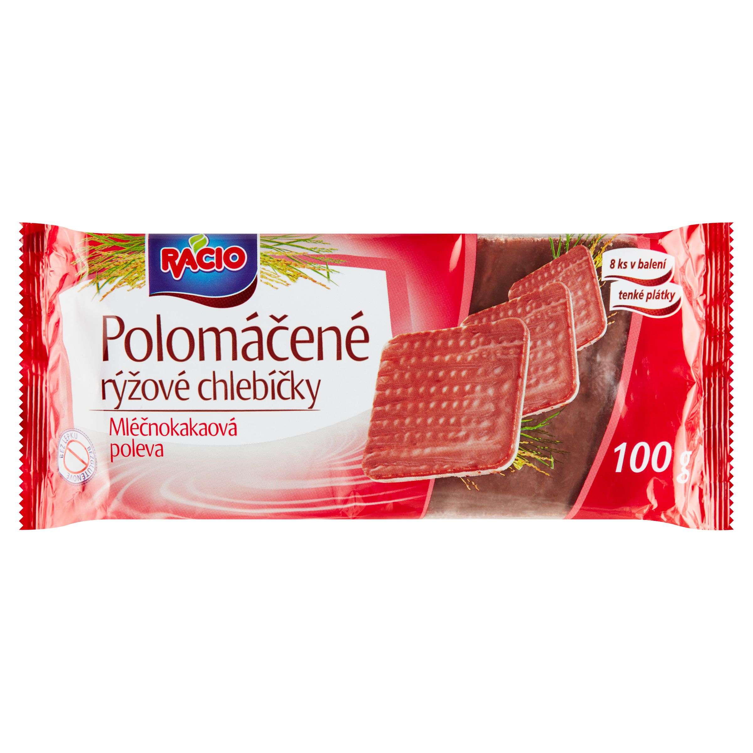 Pekárna a cukrárna - Racio Polomáčené rýžové chlebíčky s mléčno kakaovou polevou 100 g
