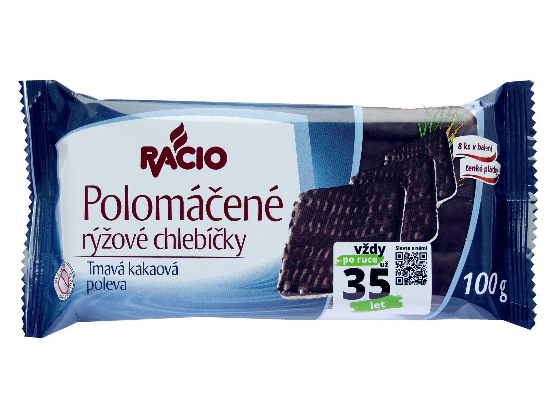 Pekárna a cukrárna - Racio Polomáčené rýžové tmavá kakaová poleva 100 g