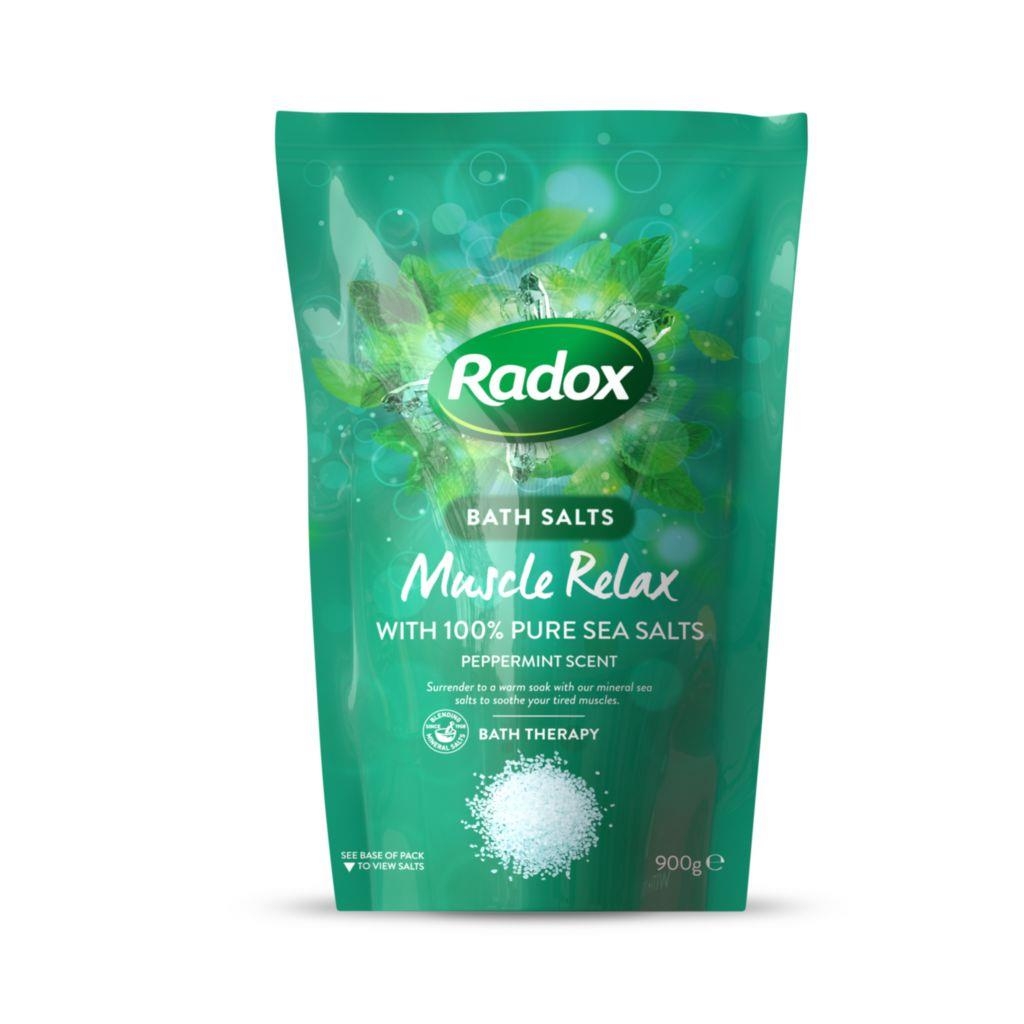 Drogerie a kosmetika - Radox Koupelová sůl Muscle Relax 900g