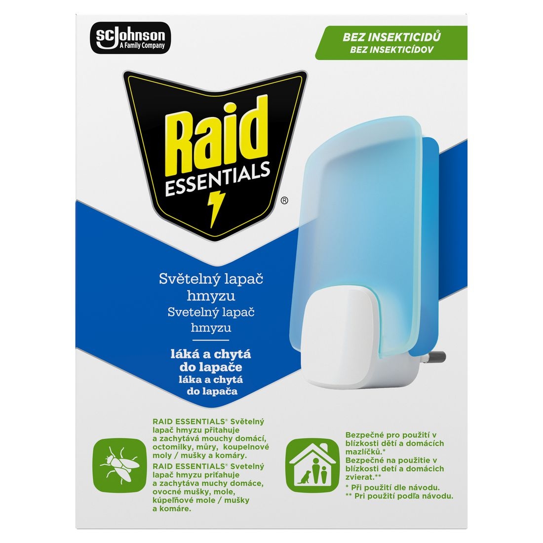 RAID ESSENTIALS Světelný lapač hmyzu + 2x náplň 1 balení-0