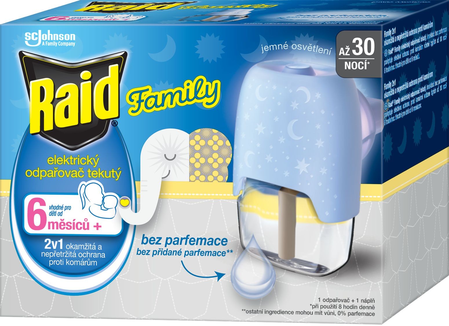 Drogerie a kosmetika - Raid Family Elektrický odpařovač tekutý 21 ml