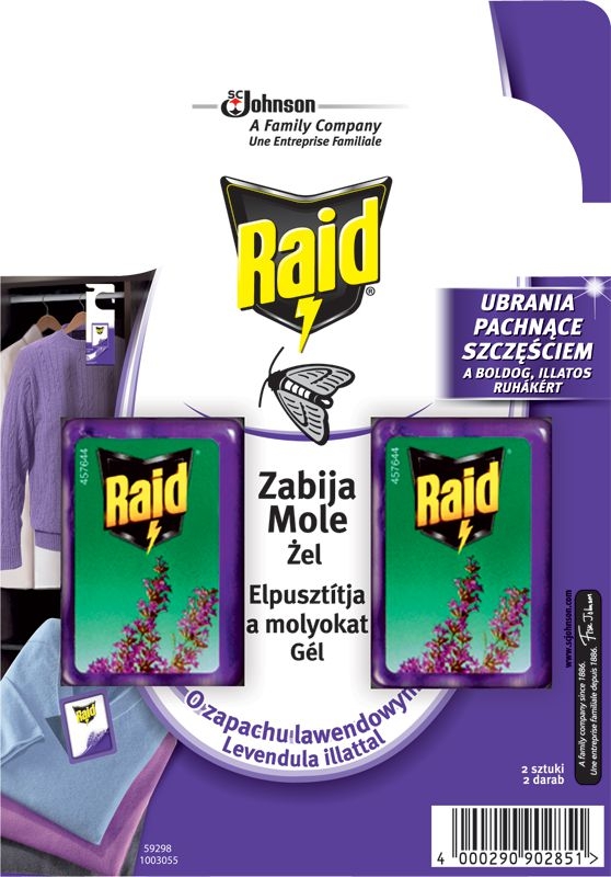 Domácnost a Zahrada - Raid Proti molům gel levandule 2x3 g