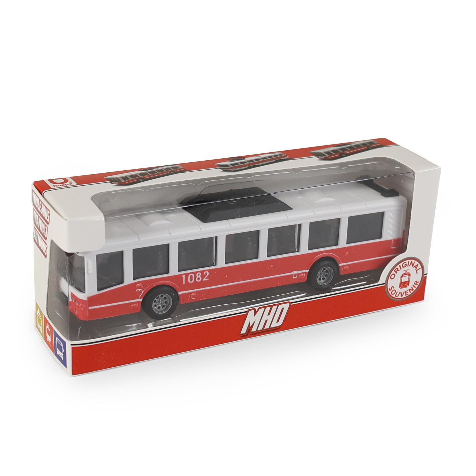 Svět dětí - Rappa Autobus MHD červený 16 cm - otevírací dveře