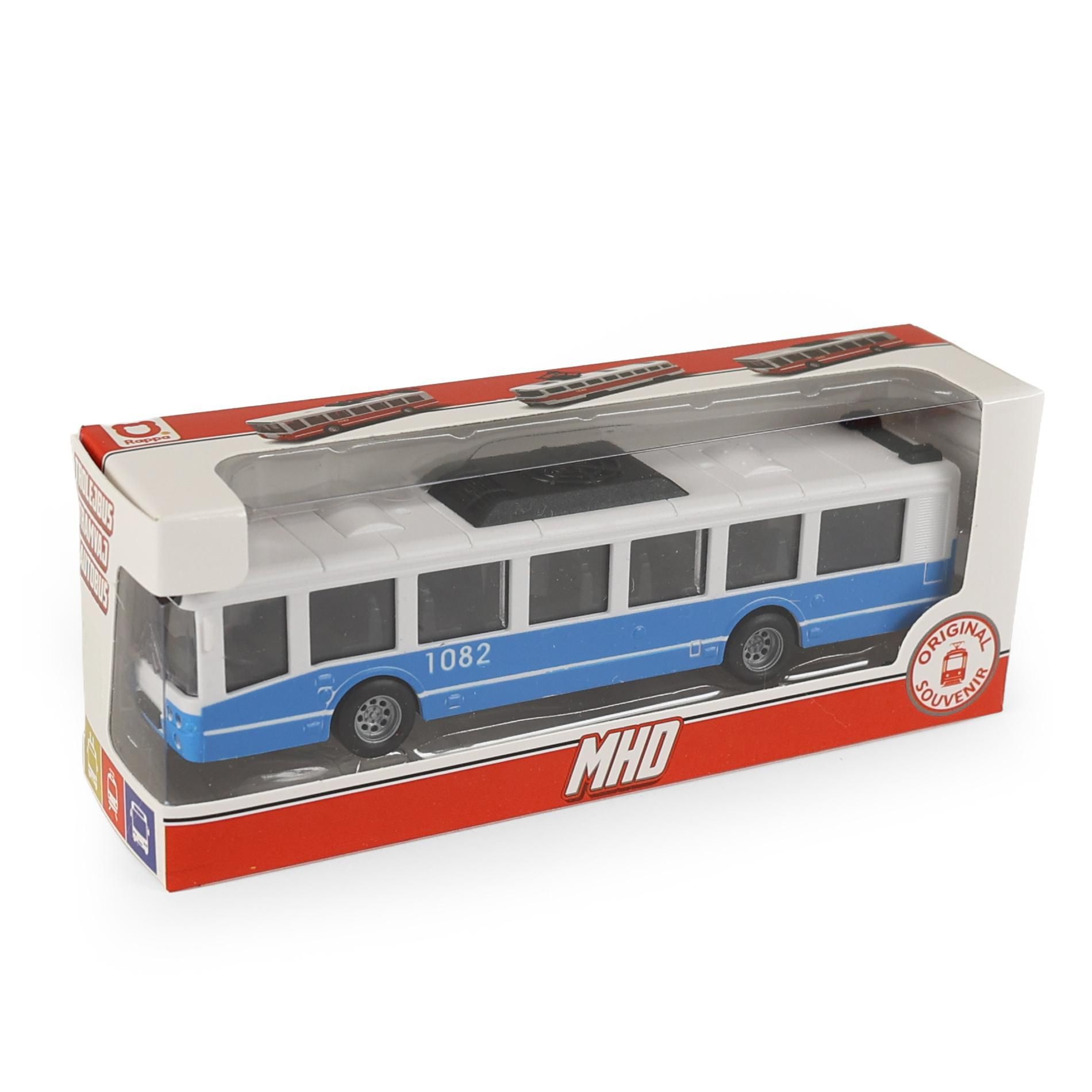 Svět dětí - Rappa Autobus MHD modrý 16 cm - otevírací dveře
