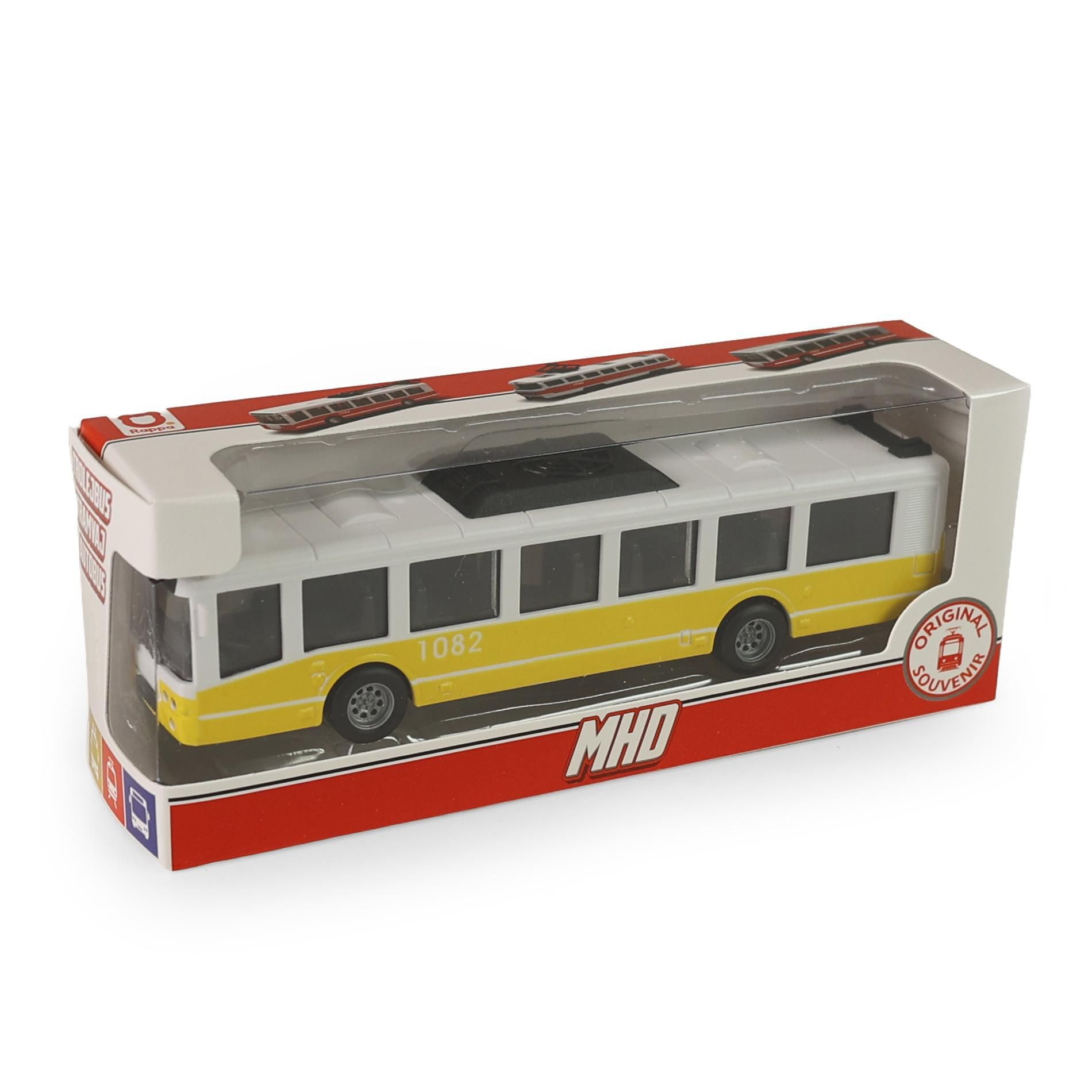 Svět dětí - Rappa Autobus MHD žlutý 16 cm - otevírací dveře