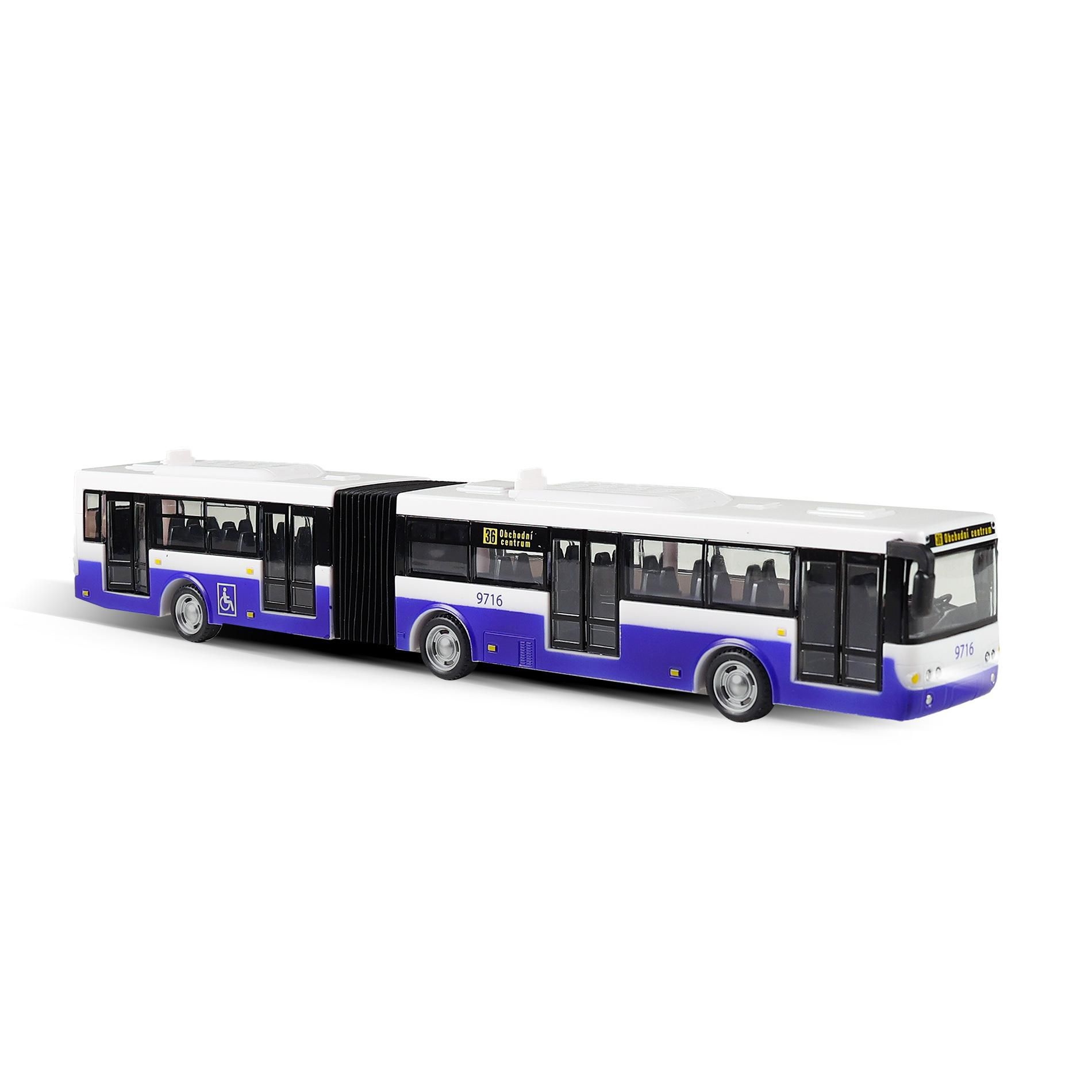 Svět dětí - Rappa Kloubový autobus který hlásí zastávky česky 36 cm modrý