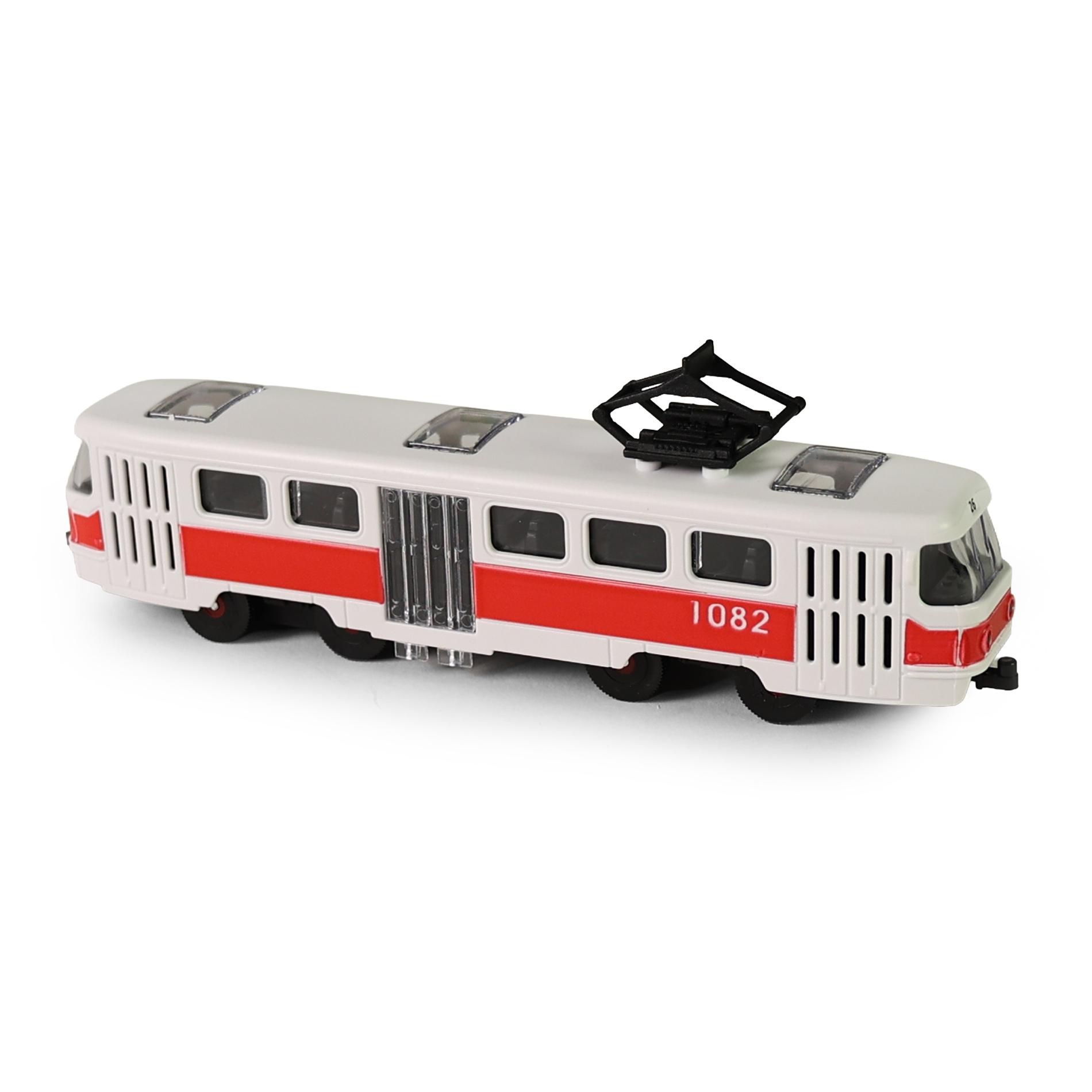 Rappa Tramvaj MHD červená 16 cm - otevírací dveře-0