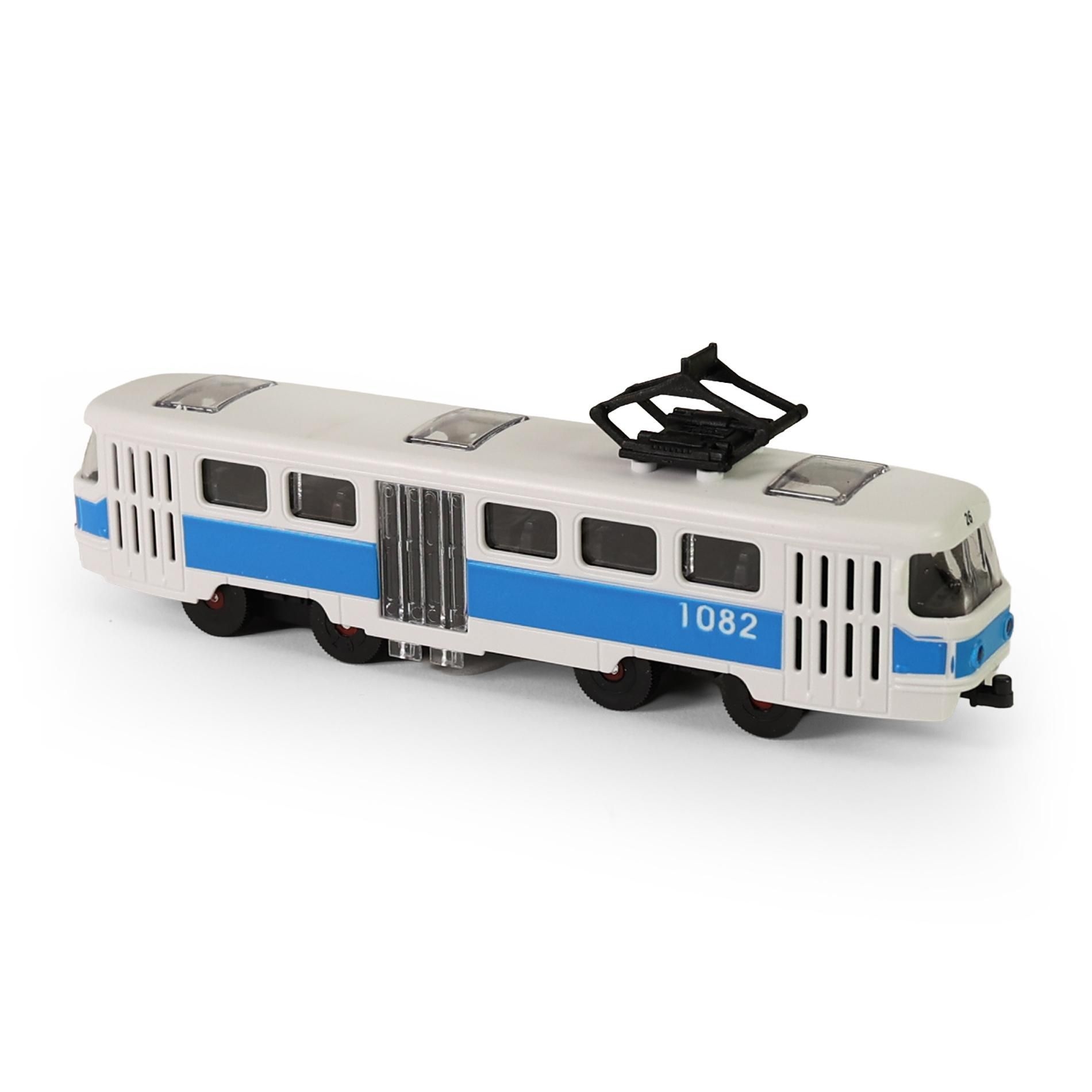 Rappa Tramvaj MHD modrá 16 cm - otevírací dveře-0