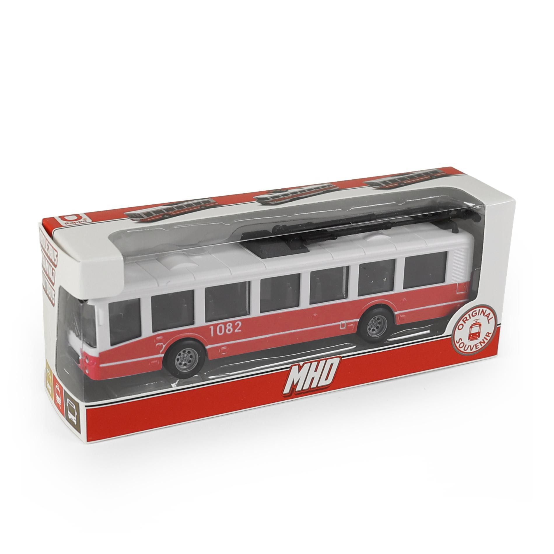 Svět dětí - Rappa Trolejbus MHD červený 16 cm - otevírací dveře